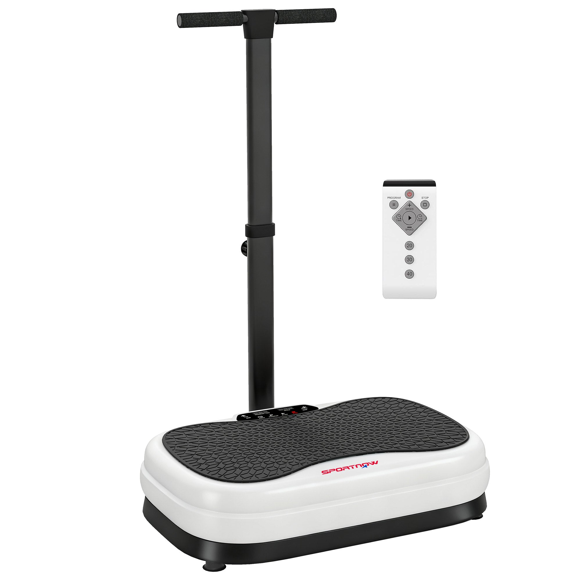 SPORTNOW Vibration Plate, with Adjustable/Removable Handle, Preset Modes, 50 Speeds