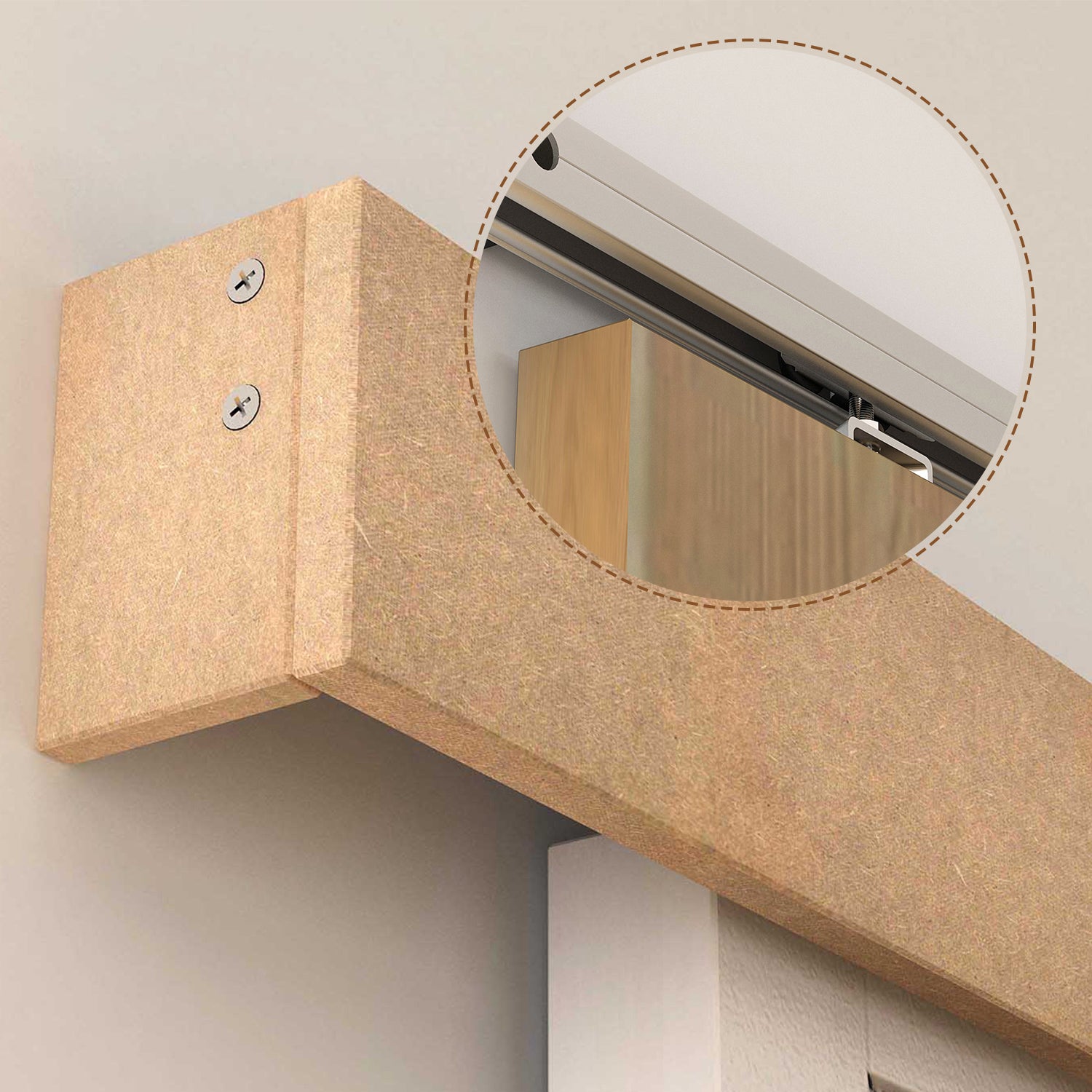 HOMCOM 6.5FT/2000mm Modern Sliding Barn Door Closet Hardware Track Kit Aluminium Track System Unit For Single Wooden Door - North Peak Garden Furniture