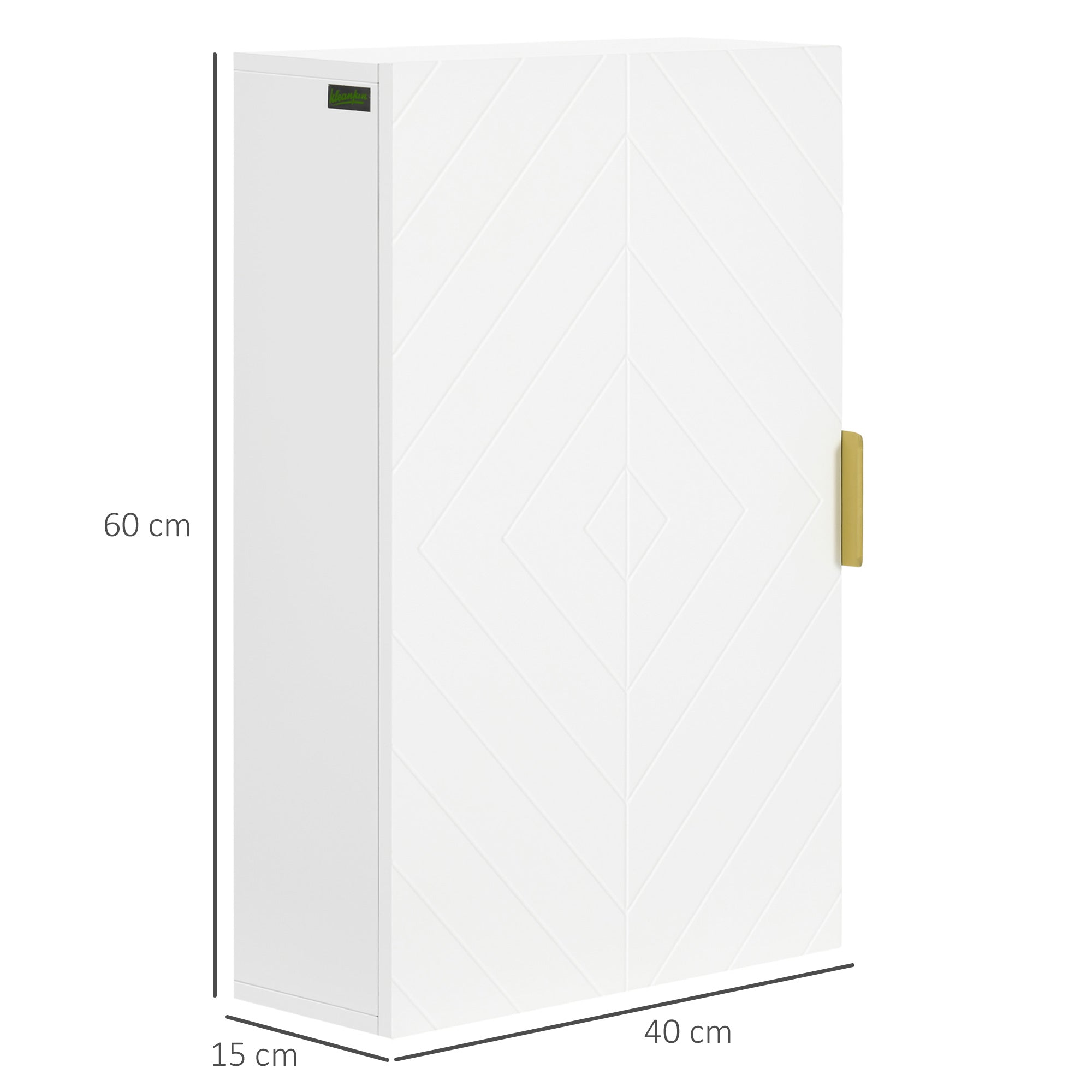 kleankin Bathroom Wall Cabinet, Over Toilet Storage Cupboard with Adjustable Shelves for Hallway, Living Room, White - North Peak Garden Furniture