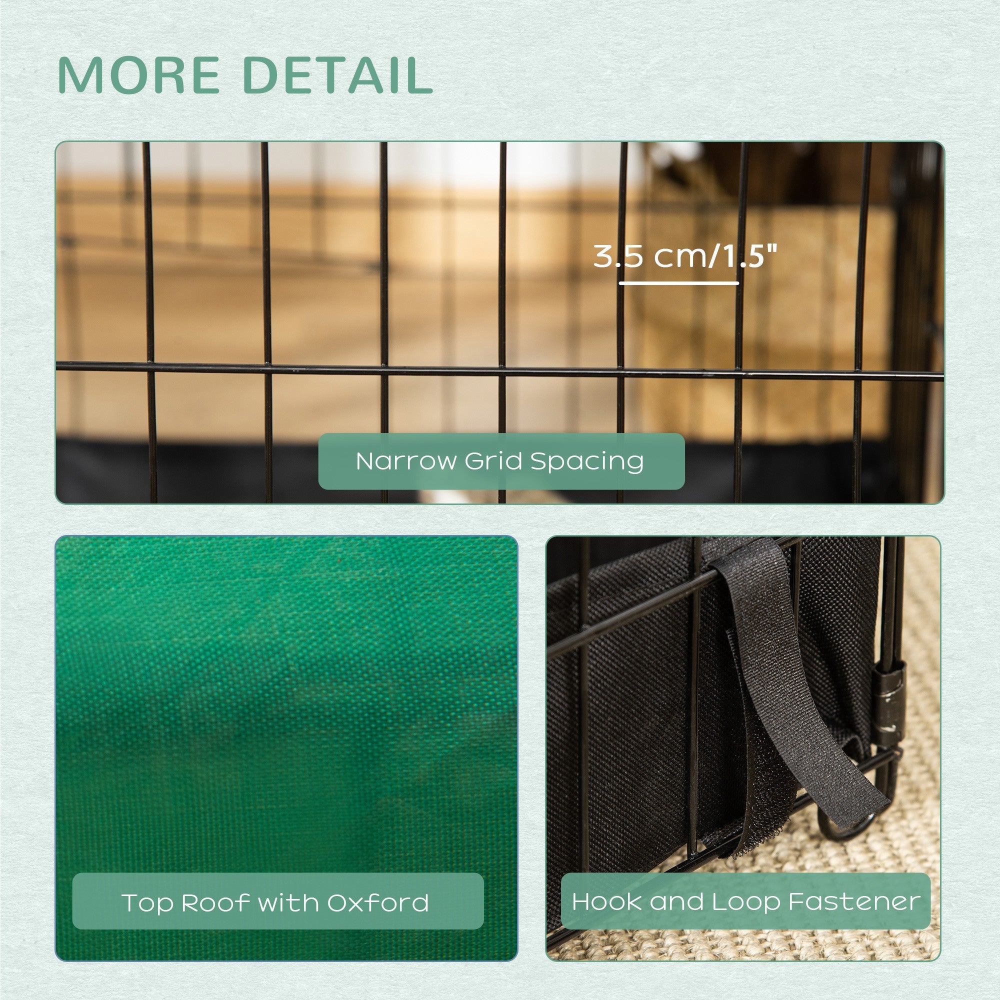 PawHut Rabbit Cage Guinea Pig Playpen Small Animal House for Kitties Puppies, w/ Water Proof Oxford Roof Floor 90 x 75 x 75 cm - North Peak Garden Furniture