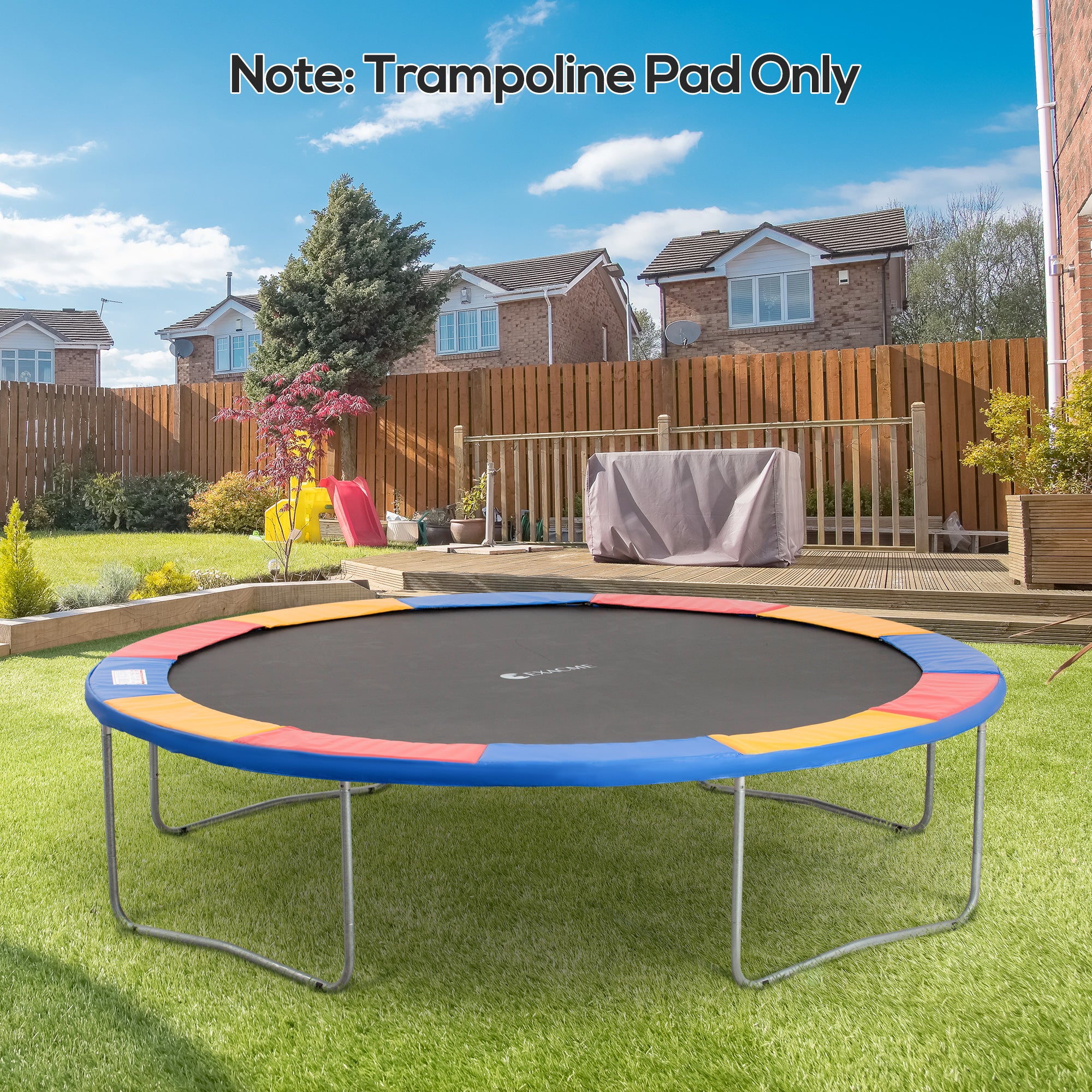 HOMCOM 12FT Replacement Trampoline Pad Thick Foam Safety Ø366cm Spring Cover Bounce Padding - Multi Coloured
