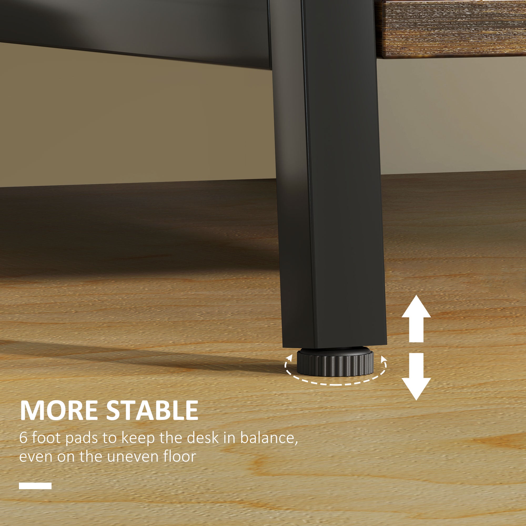 HOMCOM Industrial-Style Work Desk, with Shelves - Brown/Black - North Peak Garden Furniture
