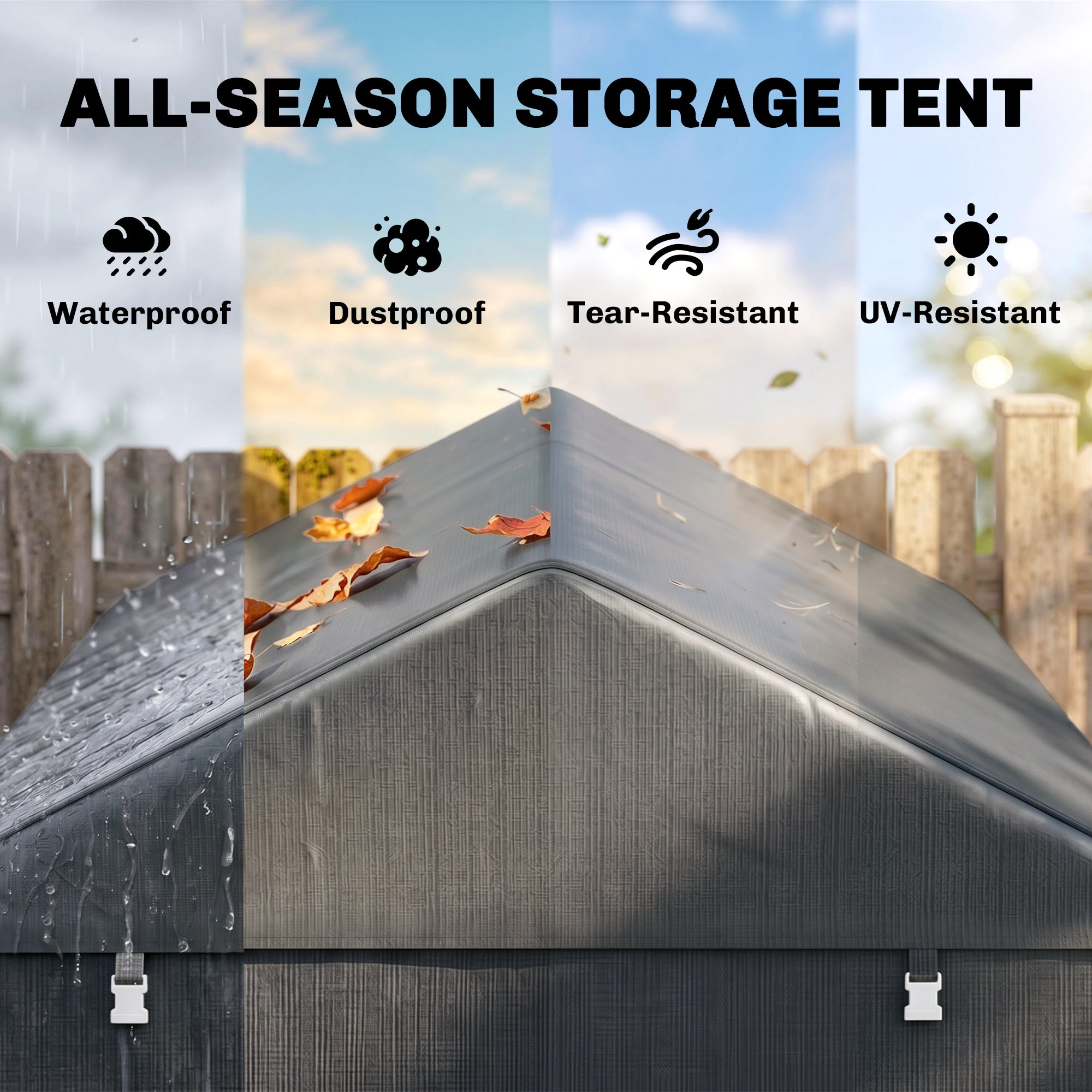 Outsunny 1.6 x 2.2m Garden Storage Shed Tent, with Accessories - Dark Grey