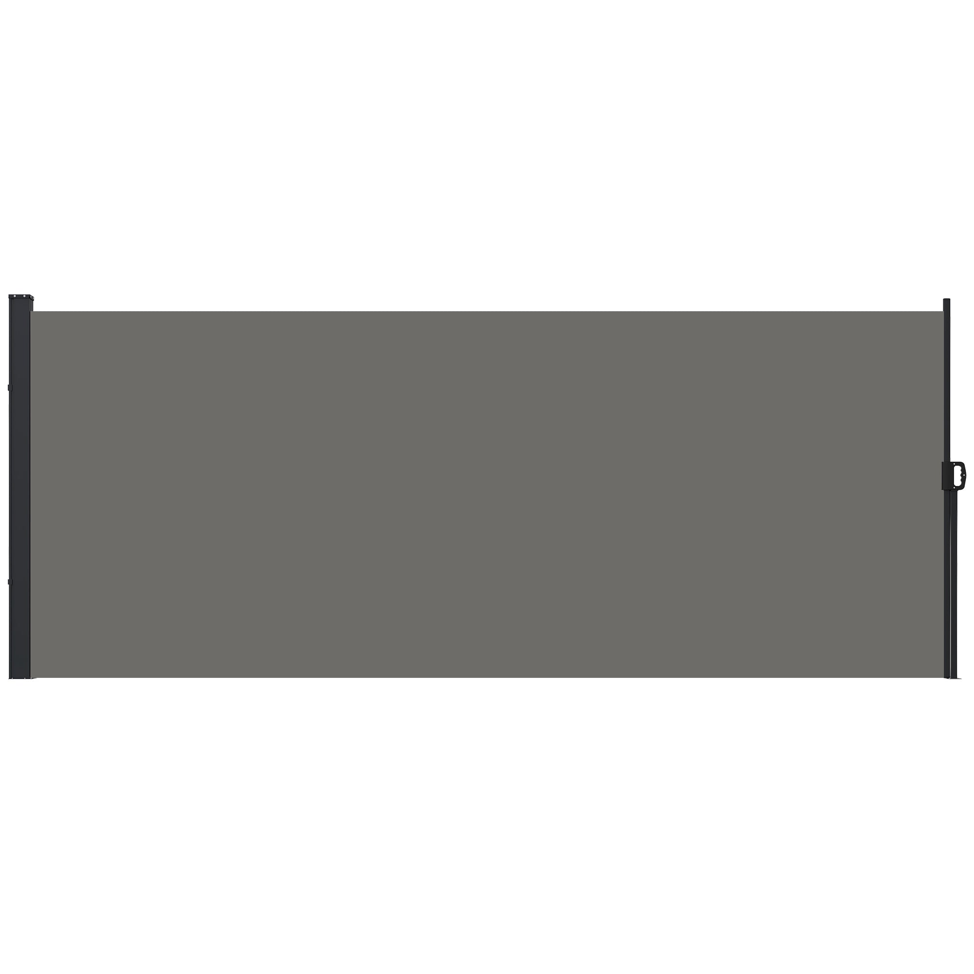 Outsunny Retractable Side Awning, Outdoor Privacy Screen for Garden, Hot Tub, Balcony, Terrace, Pool, 400 x 180cm, Dark Grey - North Peak Garden Furniture