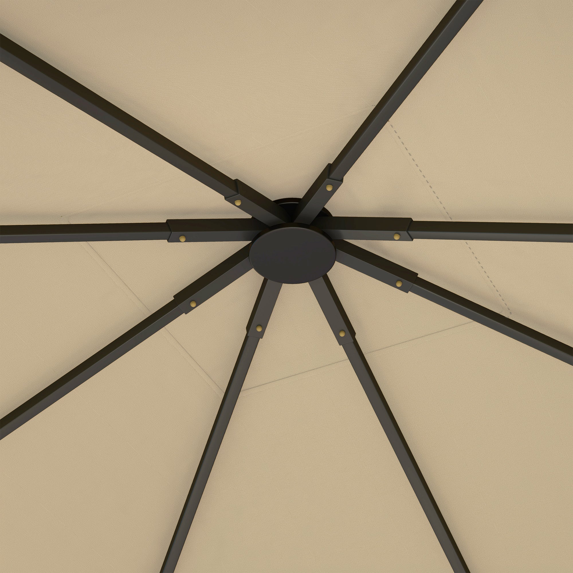 Outsunny 3 x 3(m) Gazebo Canopy Replacement Cover, Garden Gazebo Roof Replacement with Drain Holes, Water Resistant PVC Coating, 370g/㎡, UPF30+, TOP COVER ONLY, Beige - North Peak Garden Furniture