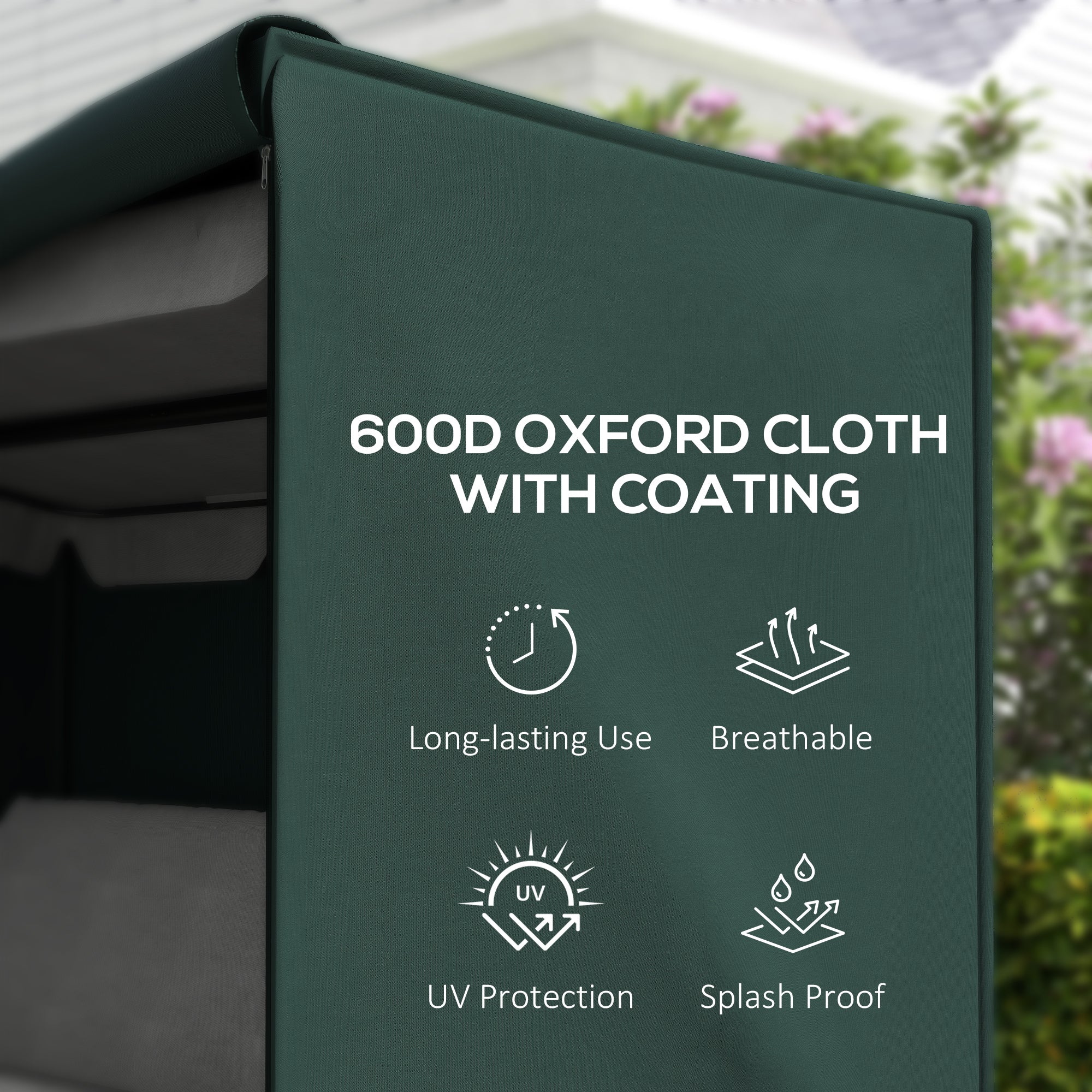 Outsunny 205 x 124cm Three-Seater Swing Chair Protective Cover Deep Green