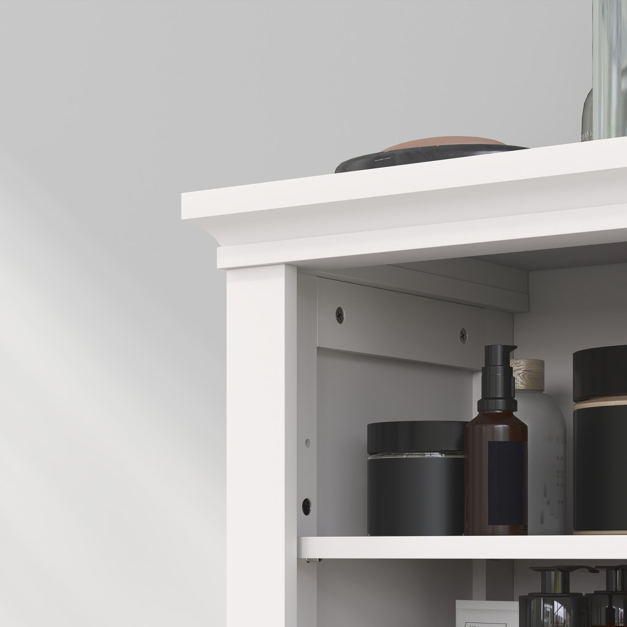 HOMCOM Multi-Storage Modern Bathroom Cabinet - White - North Peak Garden Furniture