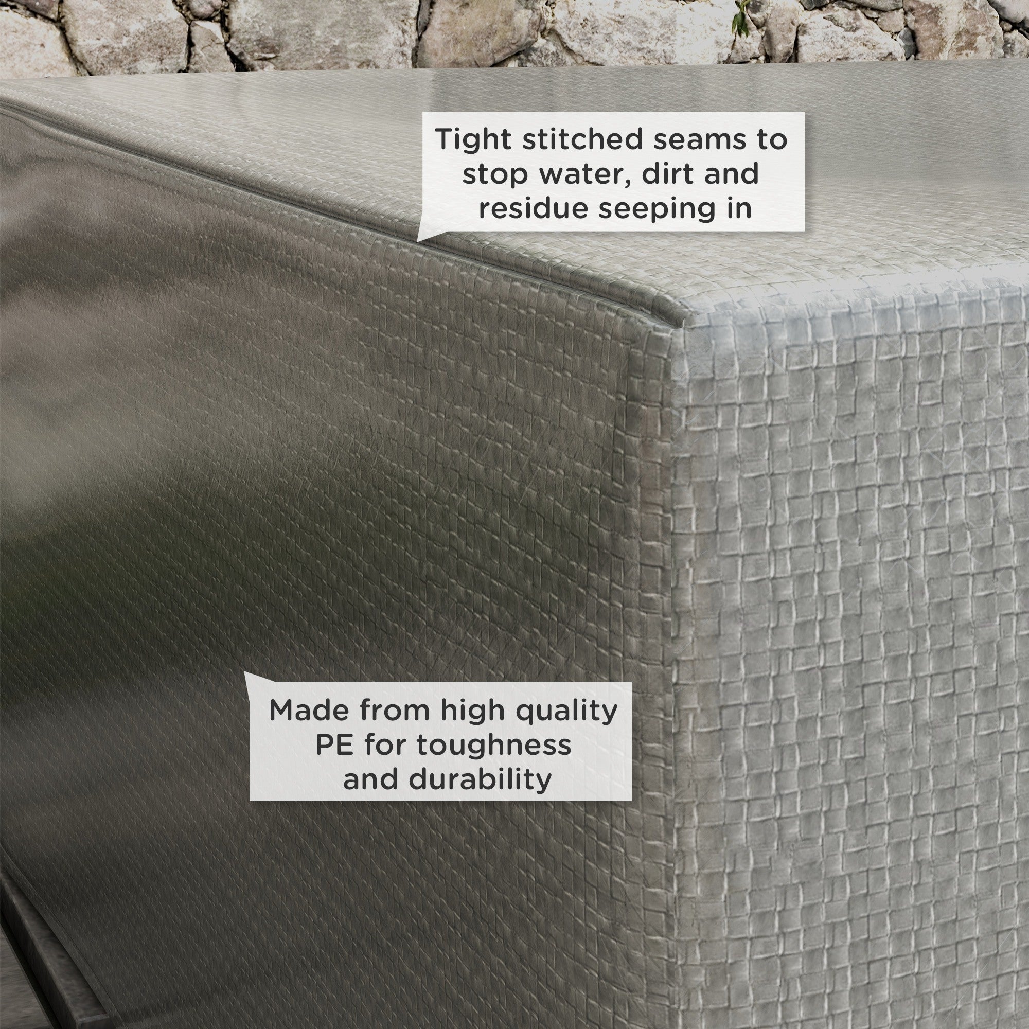 Outsunny 235 x 190 x 90 cm Large Patio Set Covers, Outdoor Garden Furniture Protection Cover Protector Waterproof Anti-UV Grey - North Peak Garden Furniture