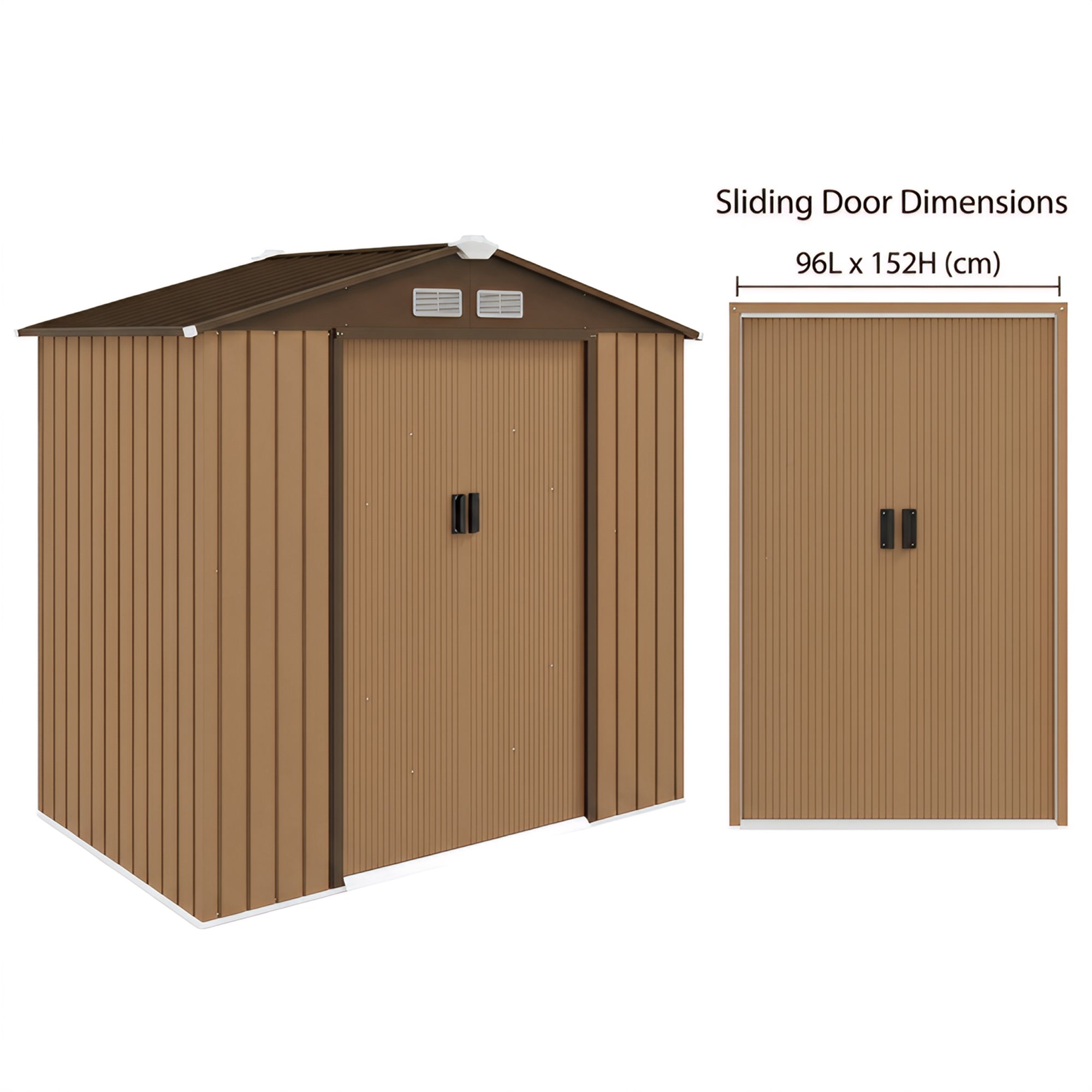 Outsunny 7 x 4ft Lockable Metal Garden Tool Storage Shed Storage - Yellow