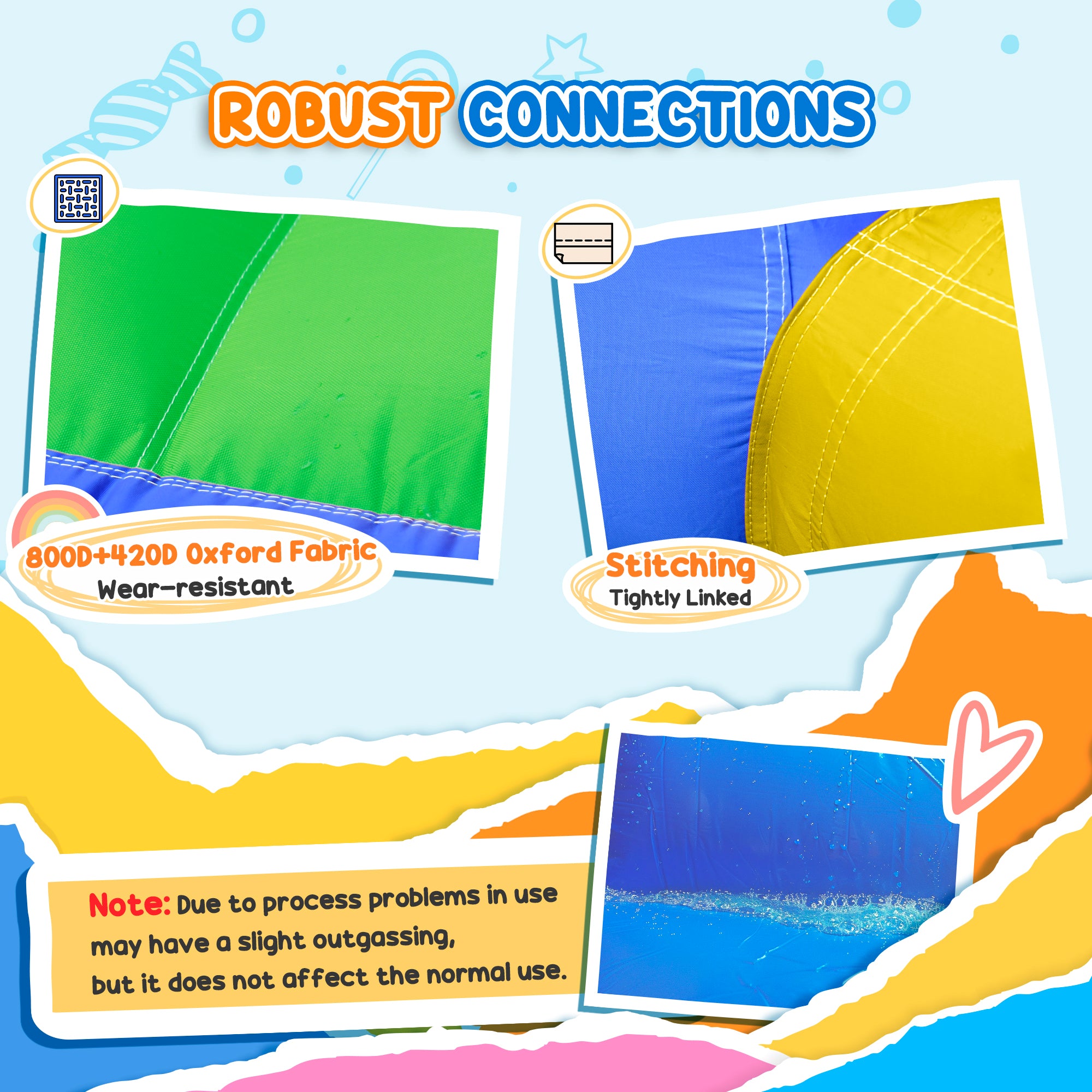 Outsunny Kids Inflatable Bouncy Castle Water Slide 6 in 1 Bounce House Jumping Castle Water Gun Climbing Wall with Air Blower for Age 3-8, 3.9 x 3 x 2m - North Peak Garden Furniture