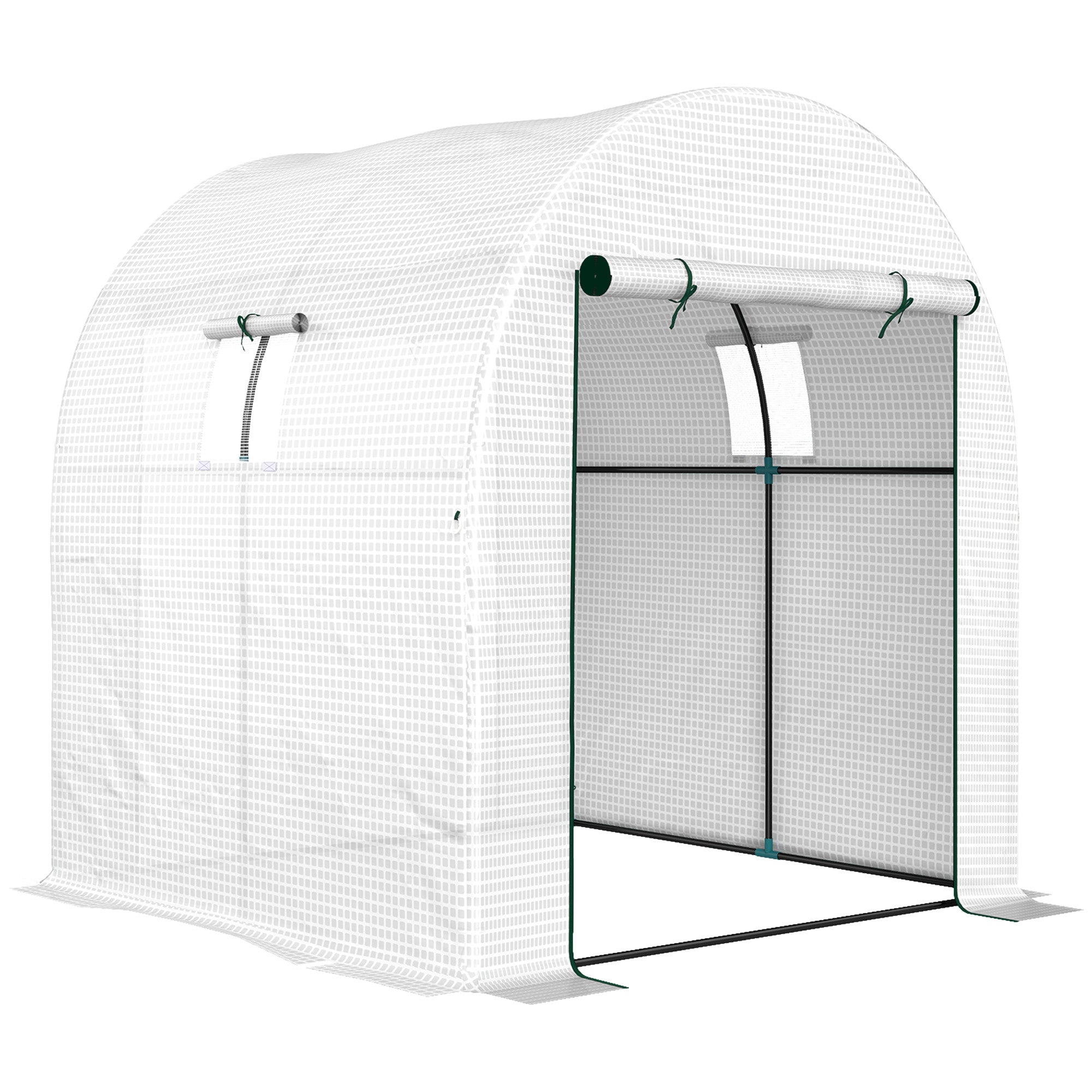Outsunny 180 x 180cm Walk-In Polytunnel Greenhouse - White - North Peak Garden Furniture