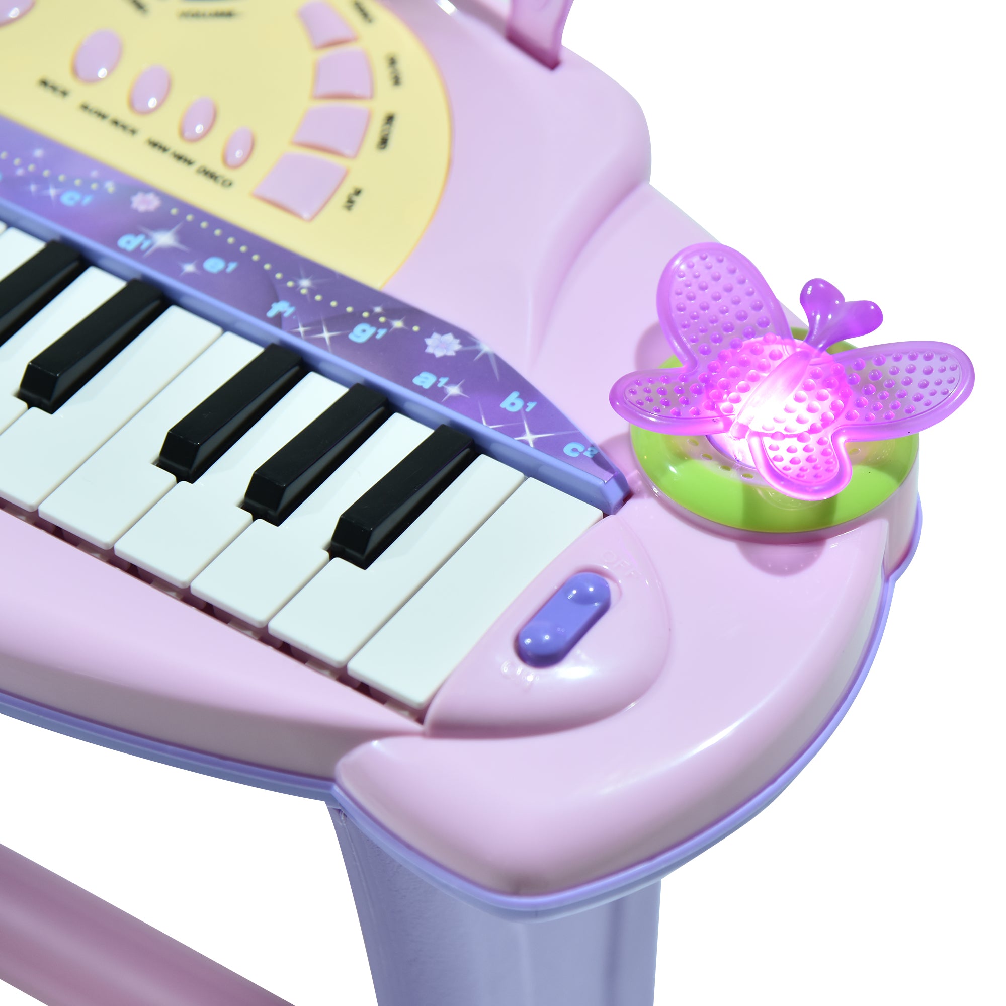 HOMCOM 32 Keys Kids Mini Electronic Keyboard Musical Instrument Educational Game Toy Children Grand Piano Stool Micropho - North Peak Garden Furniture
