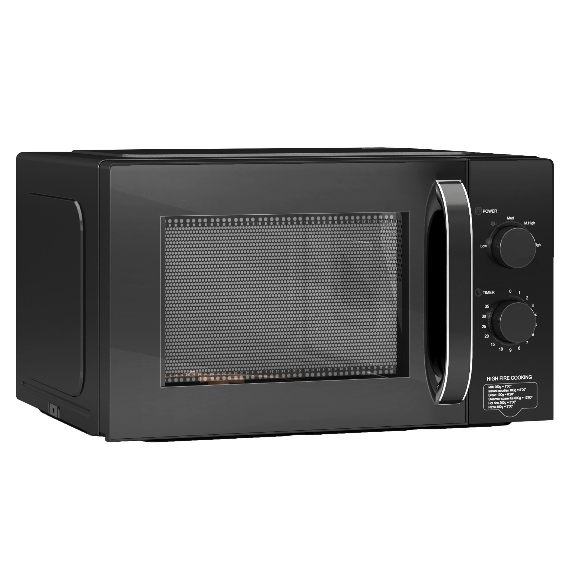 HOMCOM 23L 800W Microwave Oven, Solo Manual Microwave with 5 Power Levels, Defrost, 60 Minutes Timer, Clock, Easy Clean, Small Black Microwave - North Peak Garden Furniture