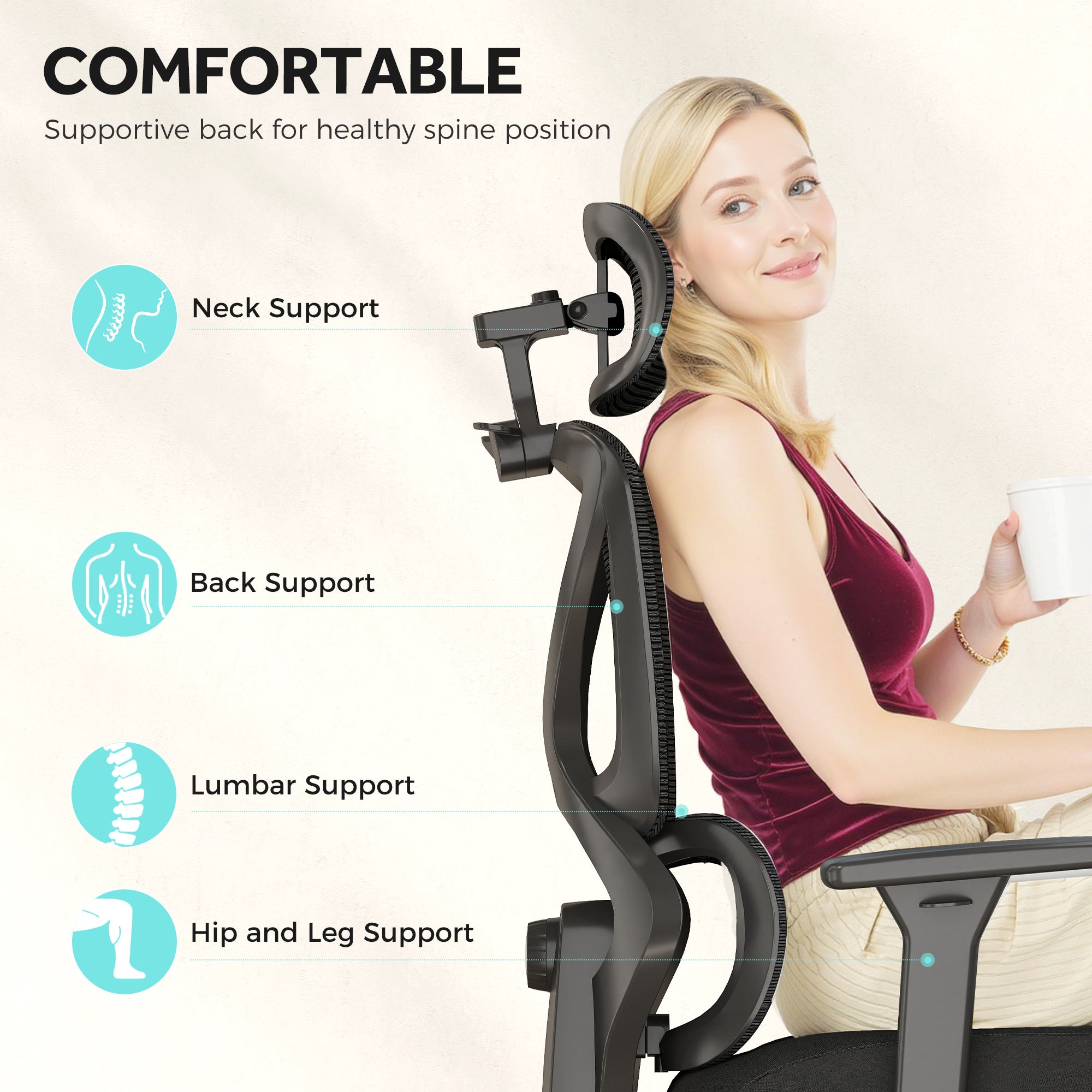 HOMCOM Executive Office Chair, Ergonomic Mesh Desk Chair with 3D Armrests, Rotatable Headrest, Adjustable Lumbar Support, Recliner Computer Swivel Chair with Footrest for Home Office, Black - North Peak Garden Furniture