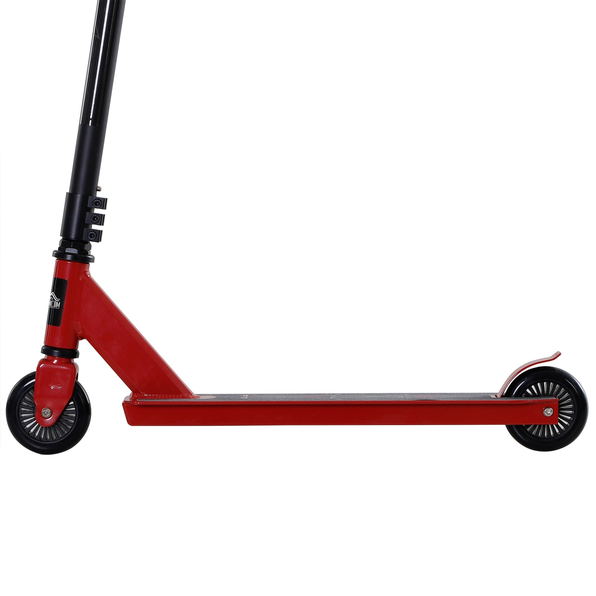 HOMCOM Street Stunt Scooter Intermediate and Beginner Freestyle Tricks Scooters For 14+ Teens Adult w/ Rear φ10cm Wheel & Brake - Red - North Peak Garden Furniture