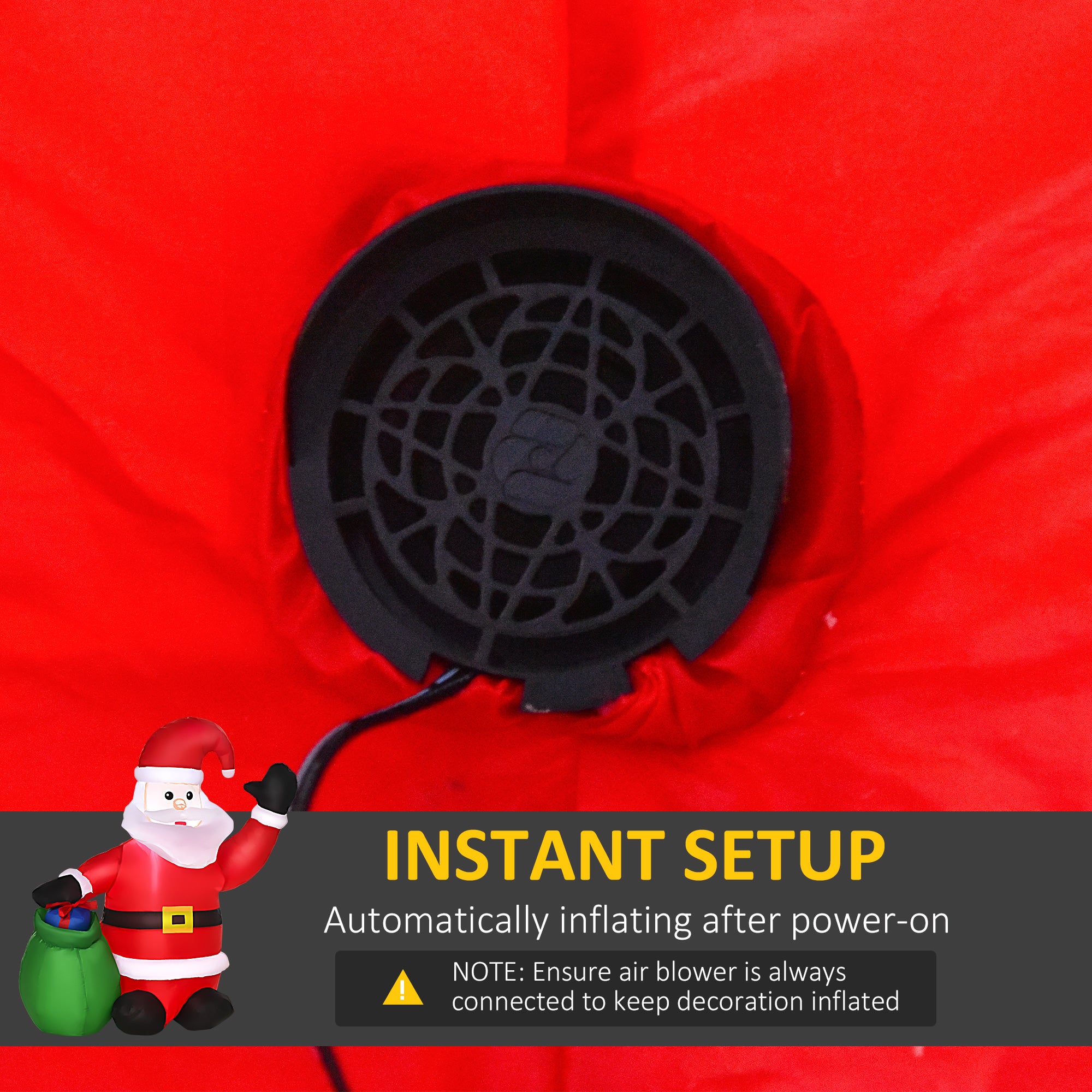 HOMCOM Inflatable Blow up Christmas Santa Claus 4ft LED Yard Holiday Decoration - North Peak Garden Furniture