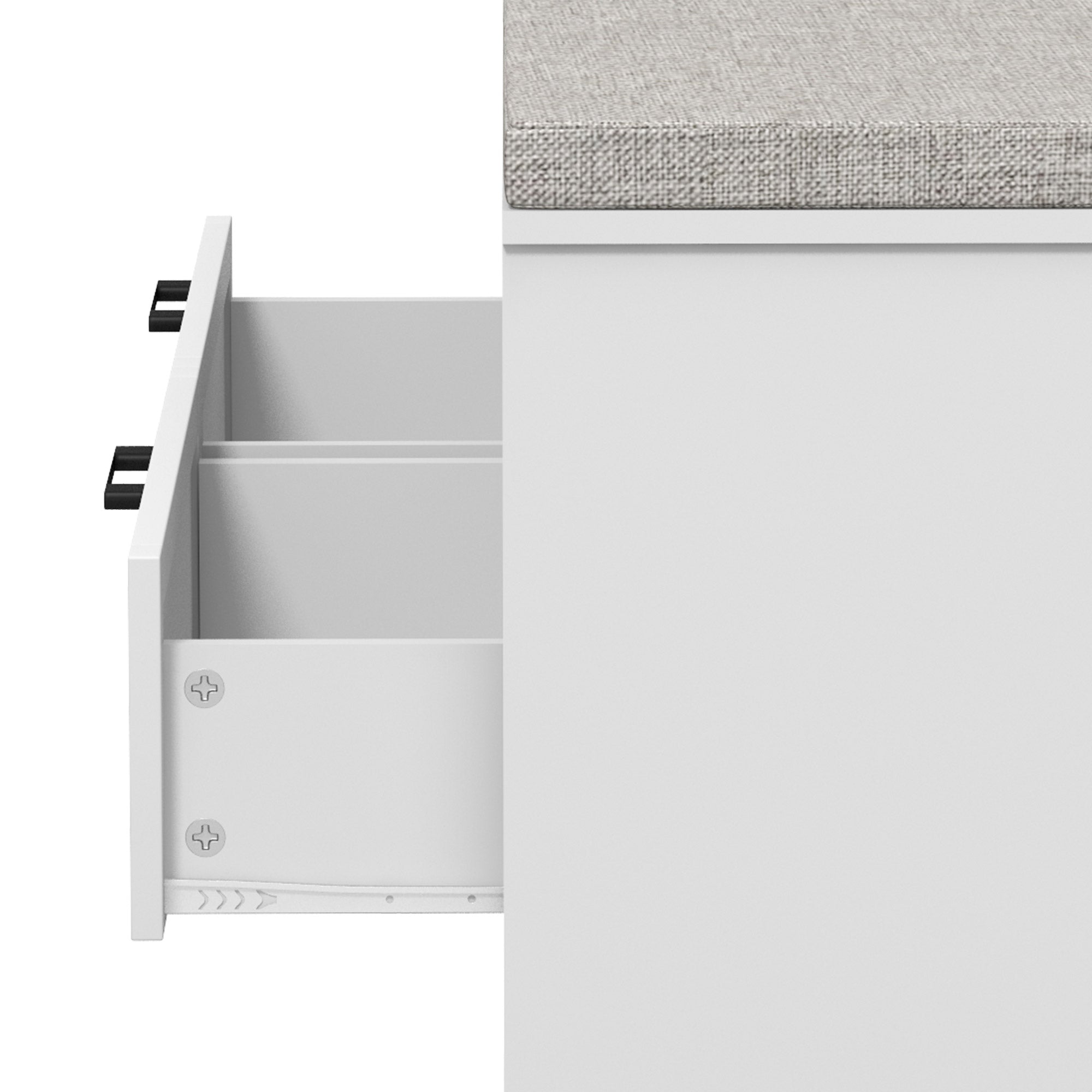 HOMCOM Shoe Bench with Removable Cushion, Shoe Storage Bench with Padded Seat, Open Compartments and Drawers for Entryway Hallway - North Peak Garden Furniture