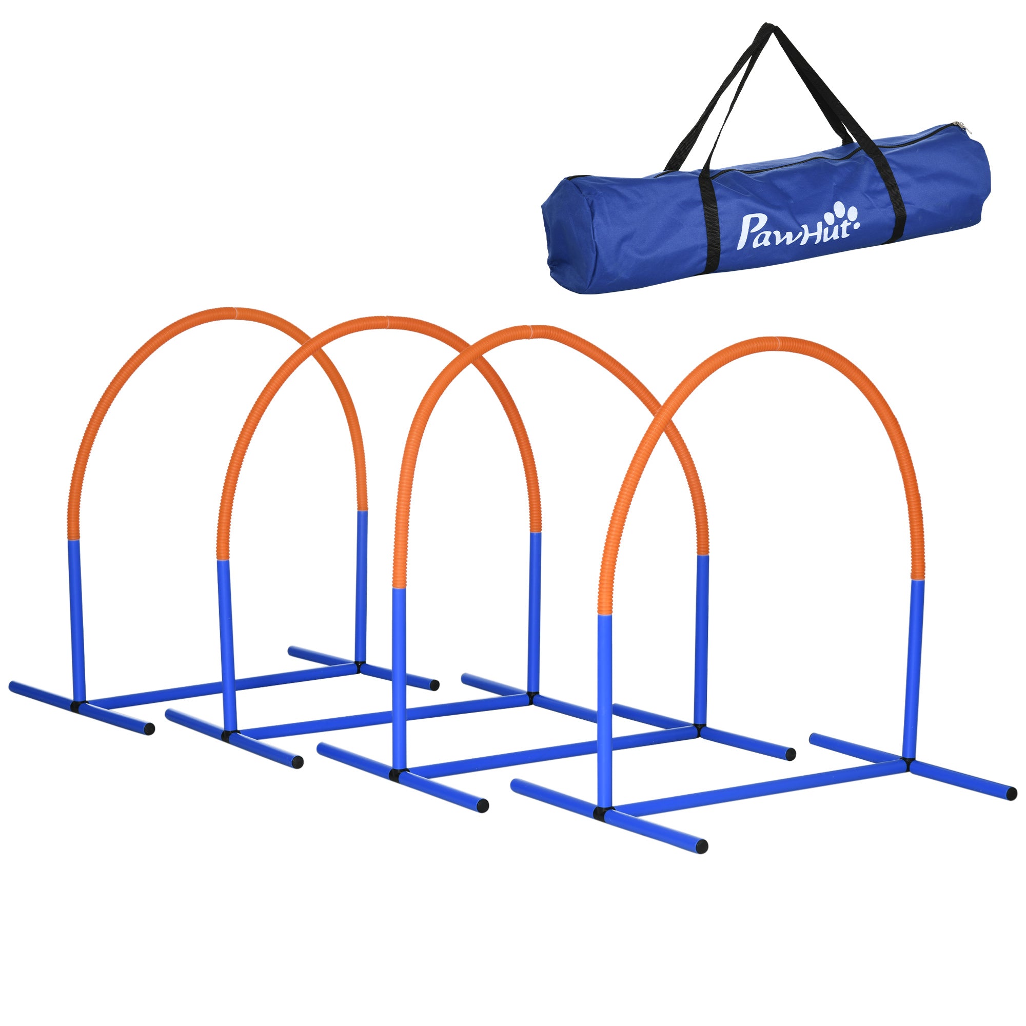 PawHut Four-Piece Portable Dog Agility Equipment - Blue - North Peak Garden Furniture