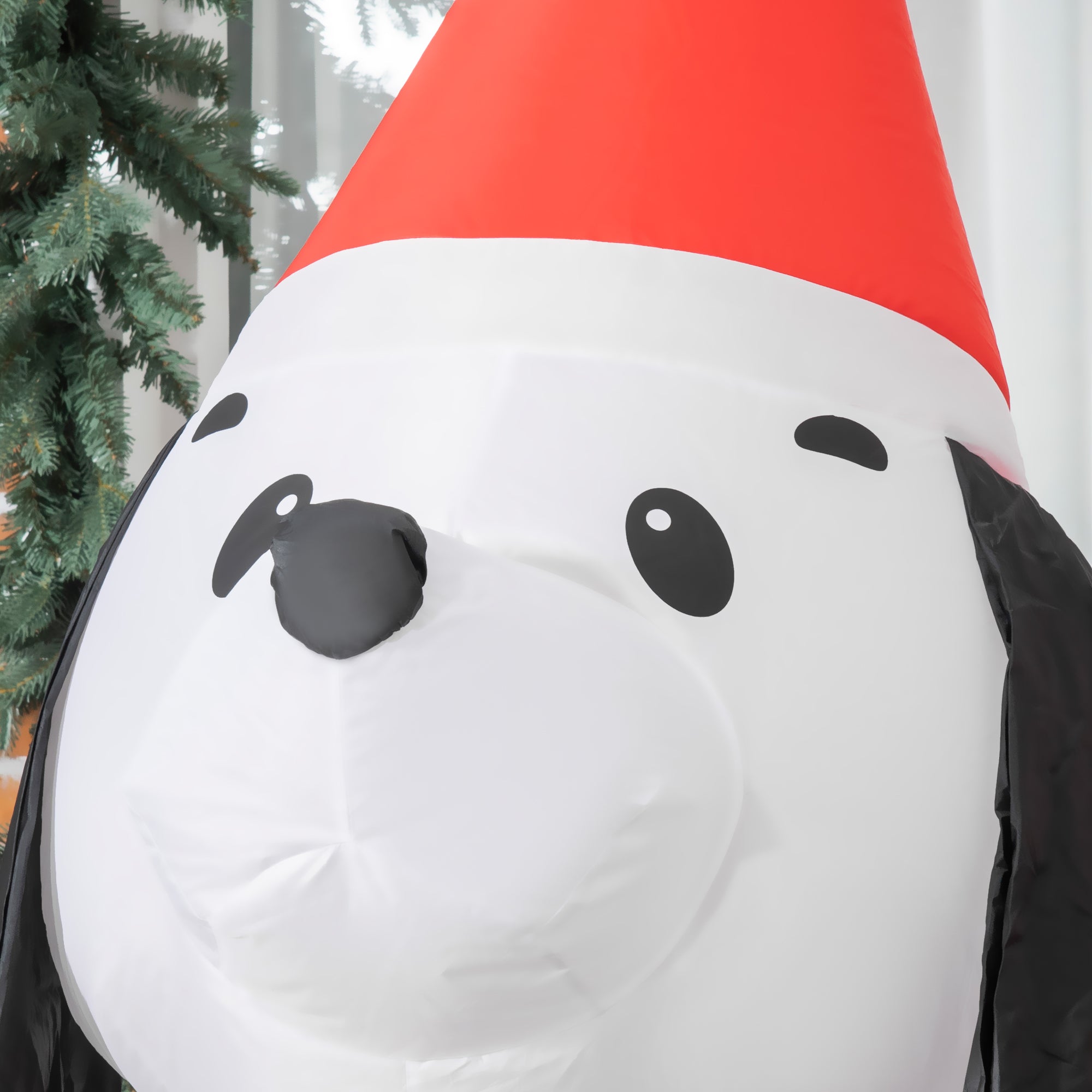 HOMCOM 6ft Inflatable Christmas Puppy Dog Wearing Santa Hat Lighted Outdoor Decoration Blow Up Decor for Holiday Indoor - North Peak Garden Furniture