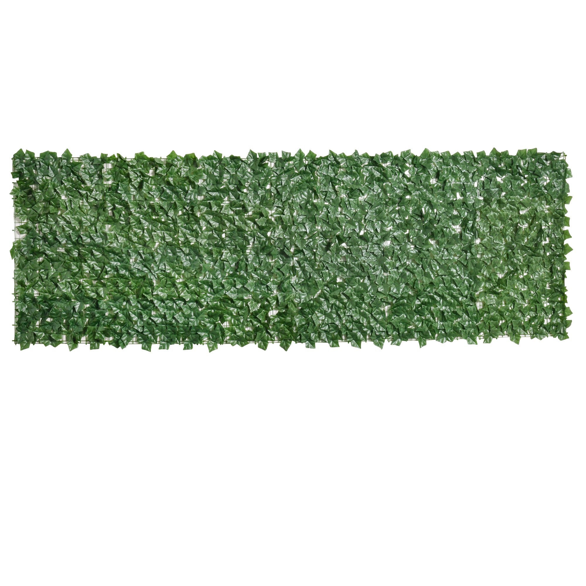 Outsunny Artificial Hedge Screen: Leafy Design for Garden Outdoor Indoor Décor, 3M x 1M, Deep Green