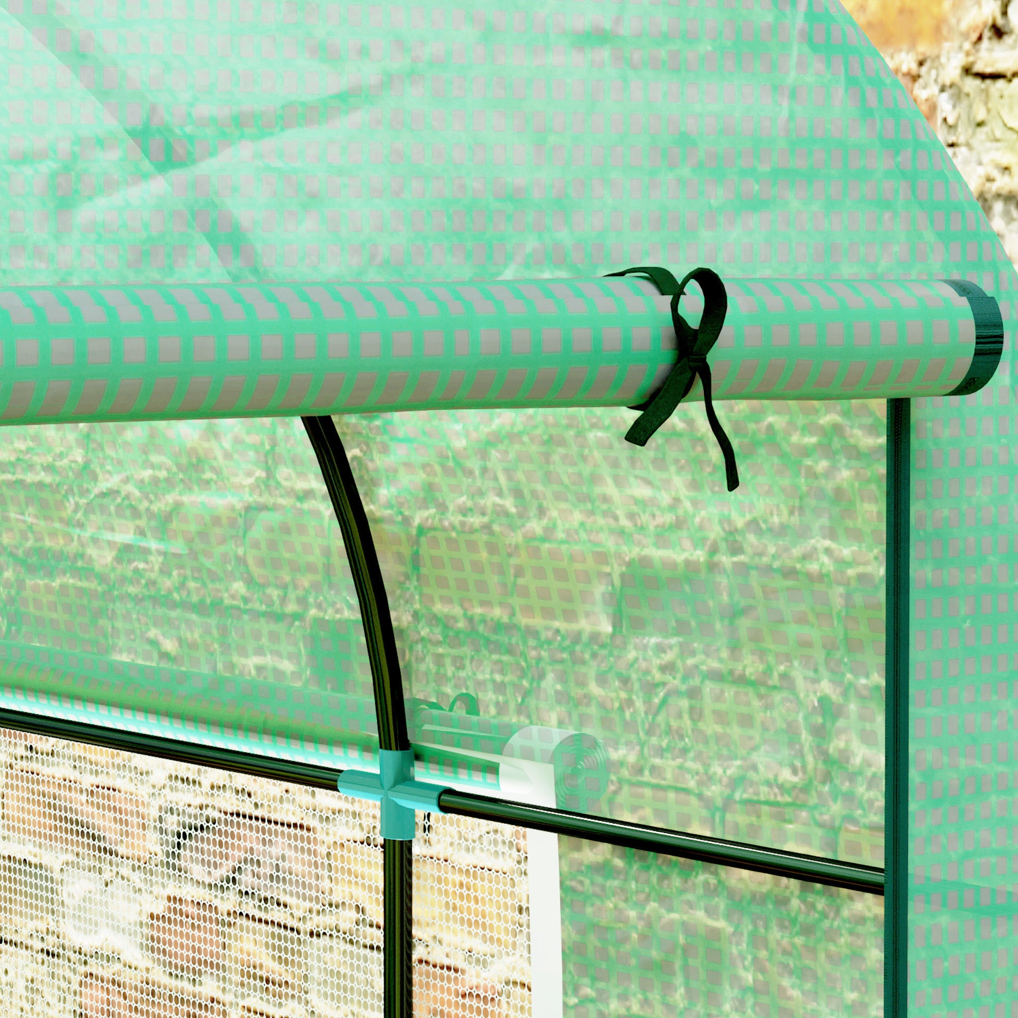 Outsunny 300 x 200cm Walk-In Polytunnel Greenhouse - Green