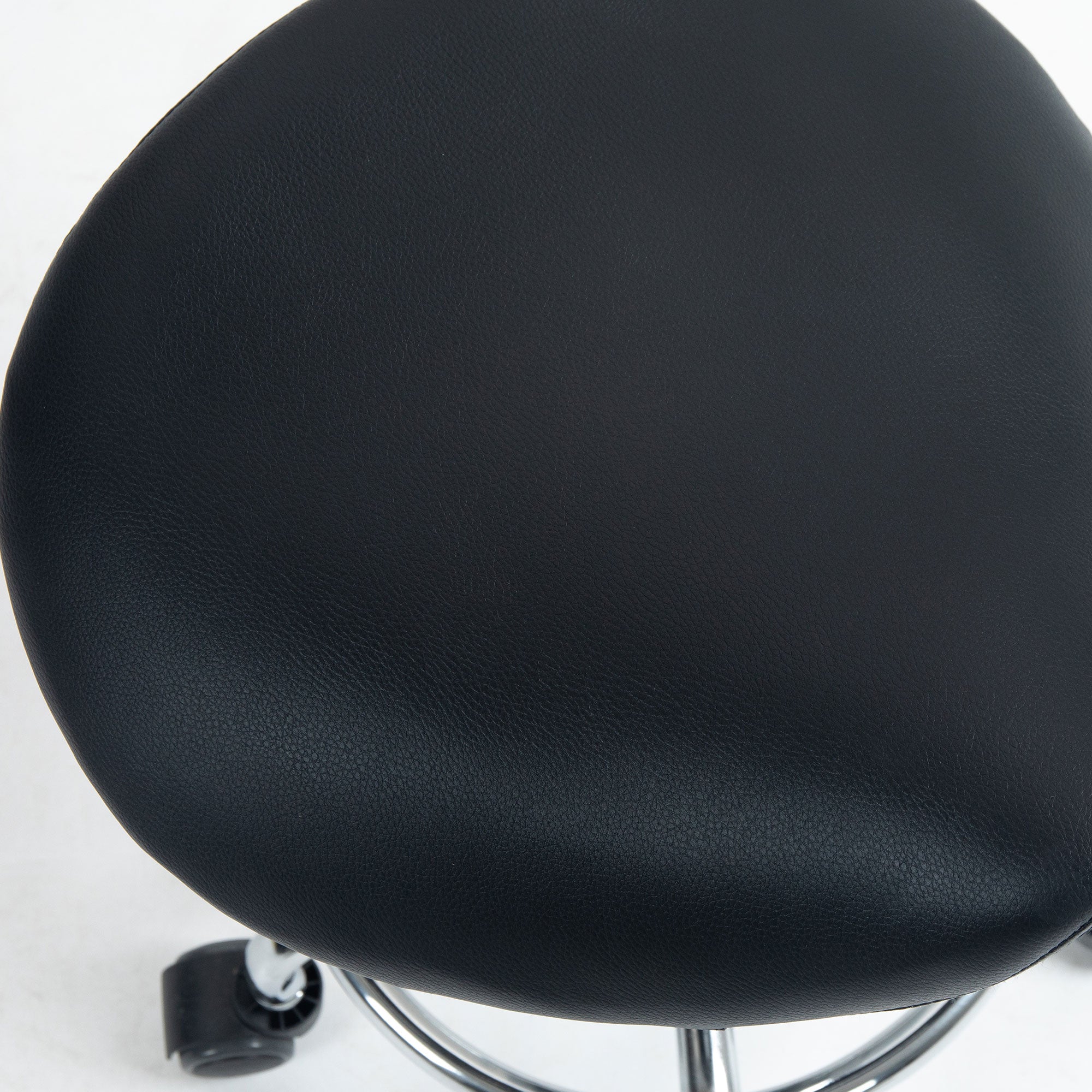 HOMCOM Salon Saddle Stool, Rolling Saddle Chair for Massage, Spa, Clinic, Beauty, Hairdressing and Tattoo, Black