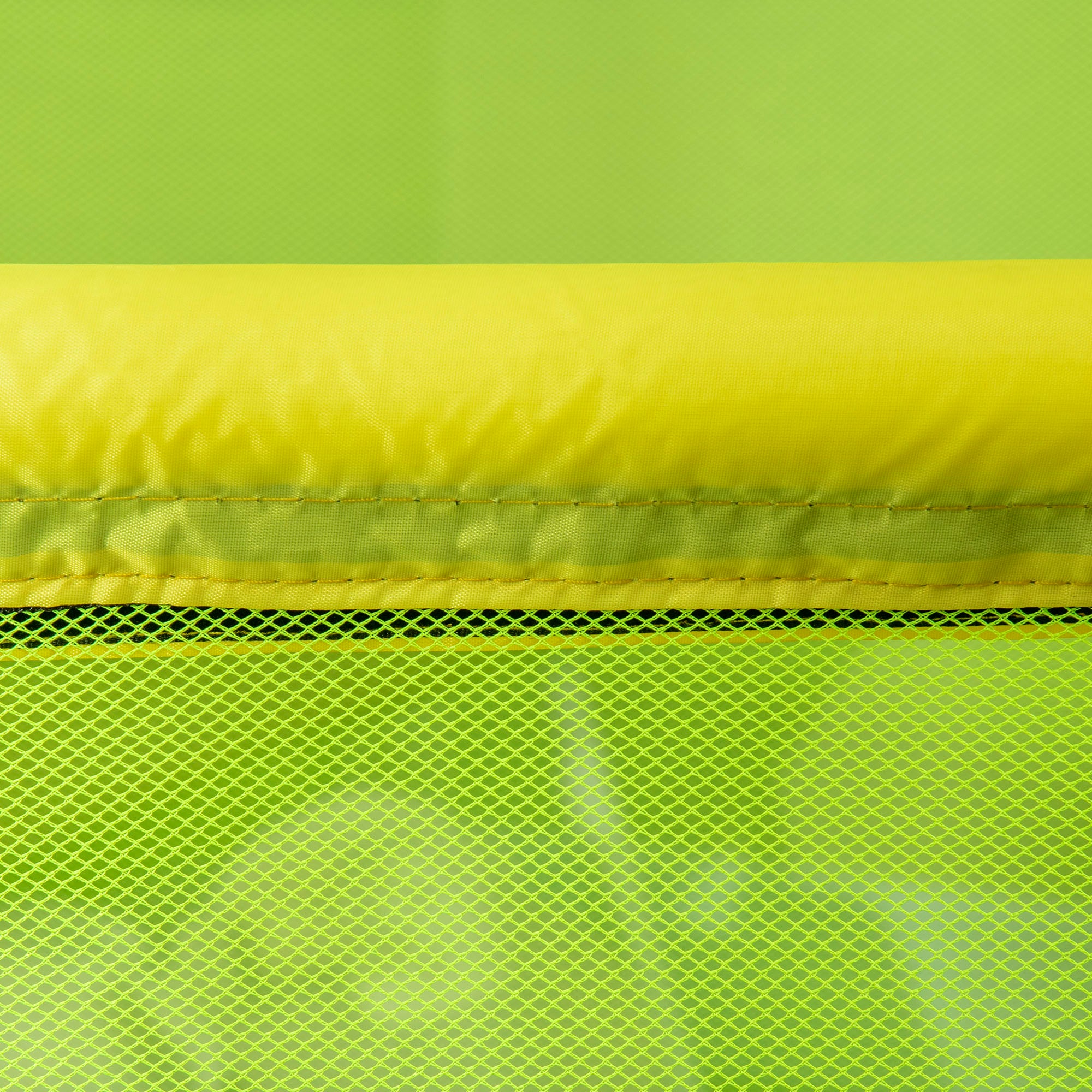 ZONEKIZ 140cm Kids Trampoline, Bungee Gym, with Safety Net, for Ages 3-10 Years - Yellow - North Peak Garden Furniture