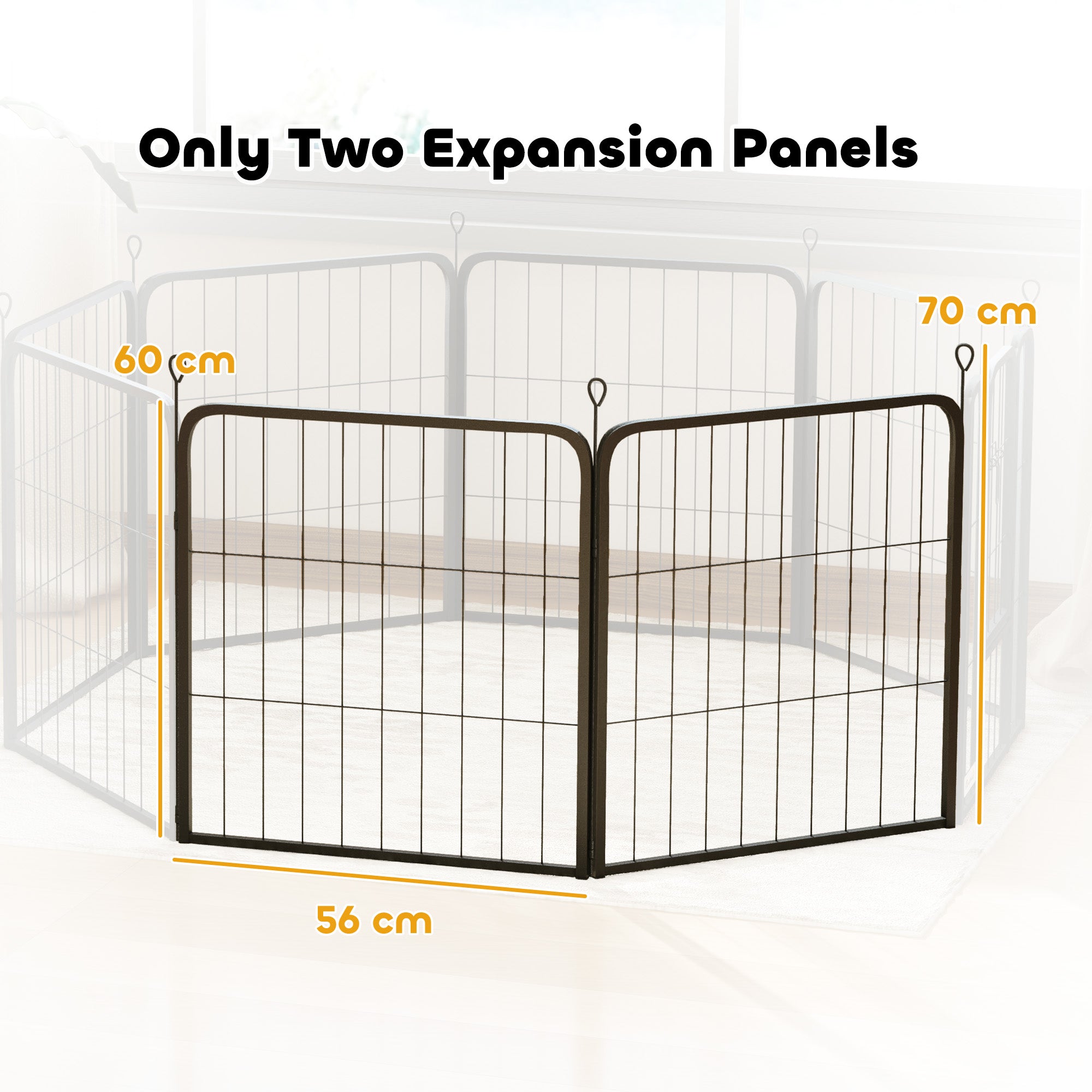 PawHut 2 Piece Dog Pen Expansion Pack for 60cm High Animal Pen with 3 Connecting Stakes - North Peak Garden Furniture