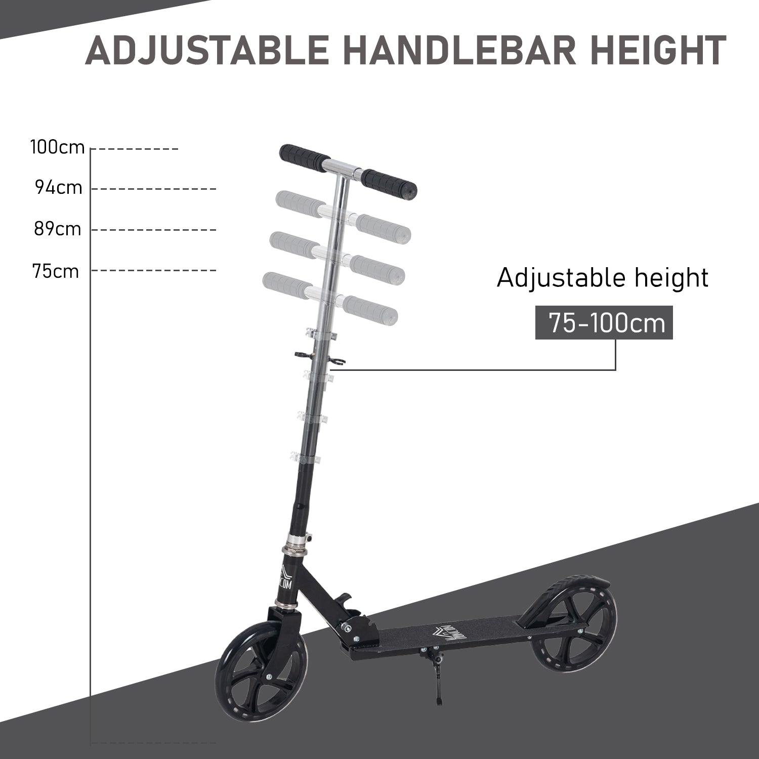 HOMCOM Kids Scooter Teenager Kick Scooter Foldable 4 Levels Adjustable Height with Rear Fender Brake for 7-14 Years - North Peak Garden Furniture