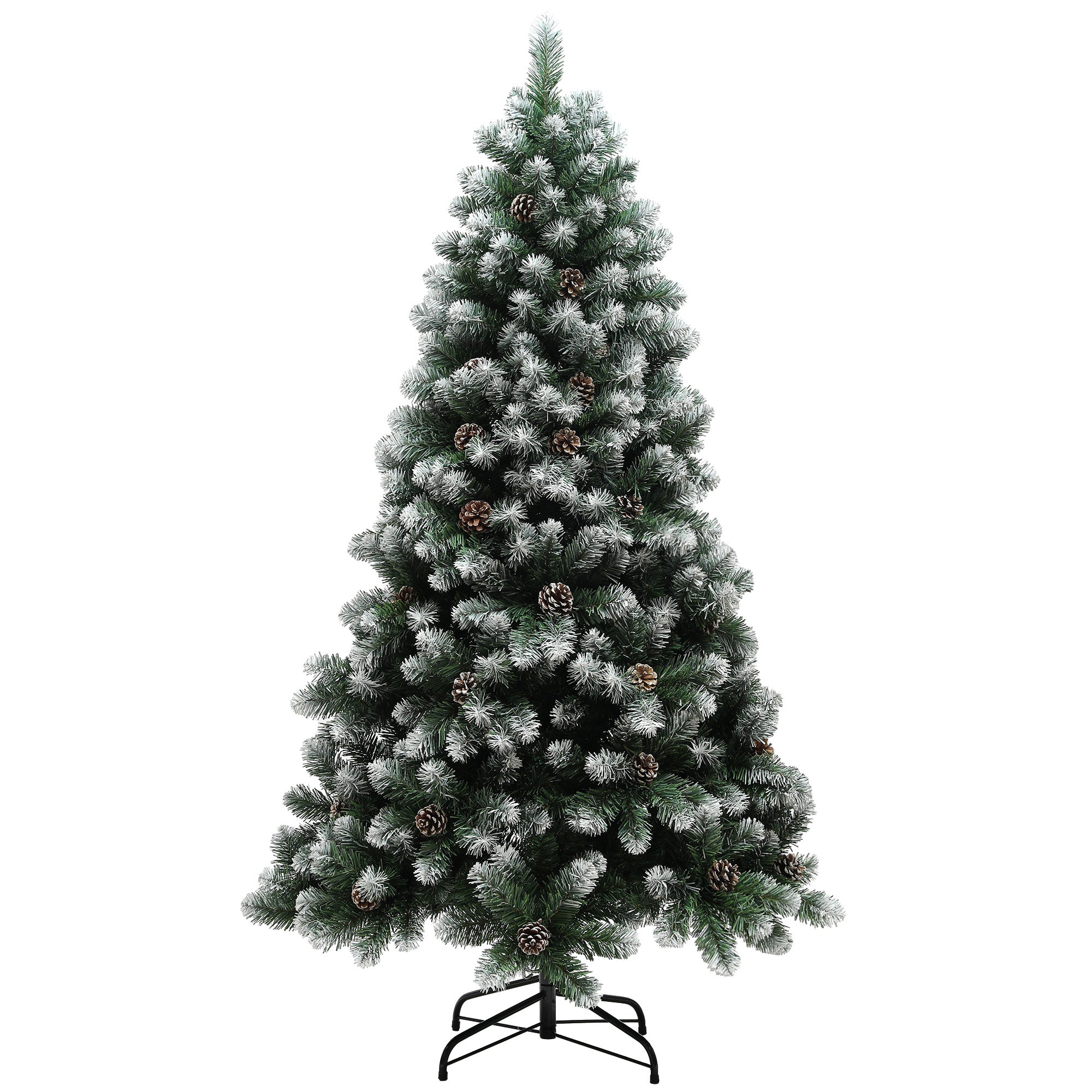 HOMCOM 6ft Snow-Dipped Artificial Pine Christmas Tree - North Peak Garden Furniture