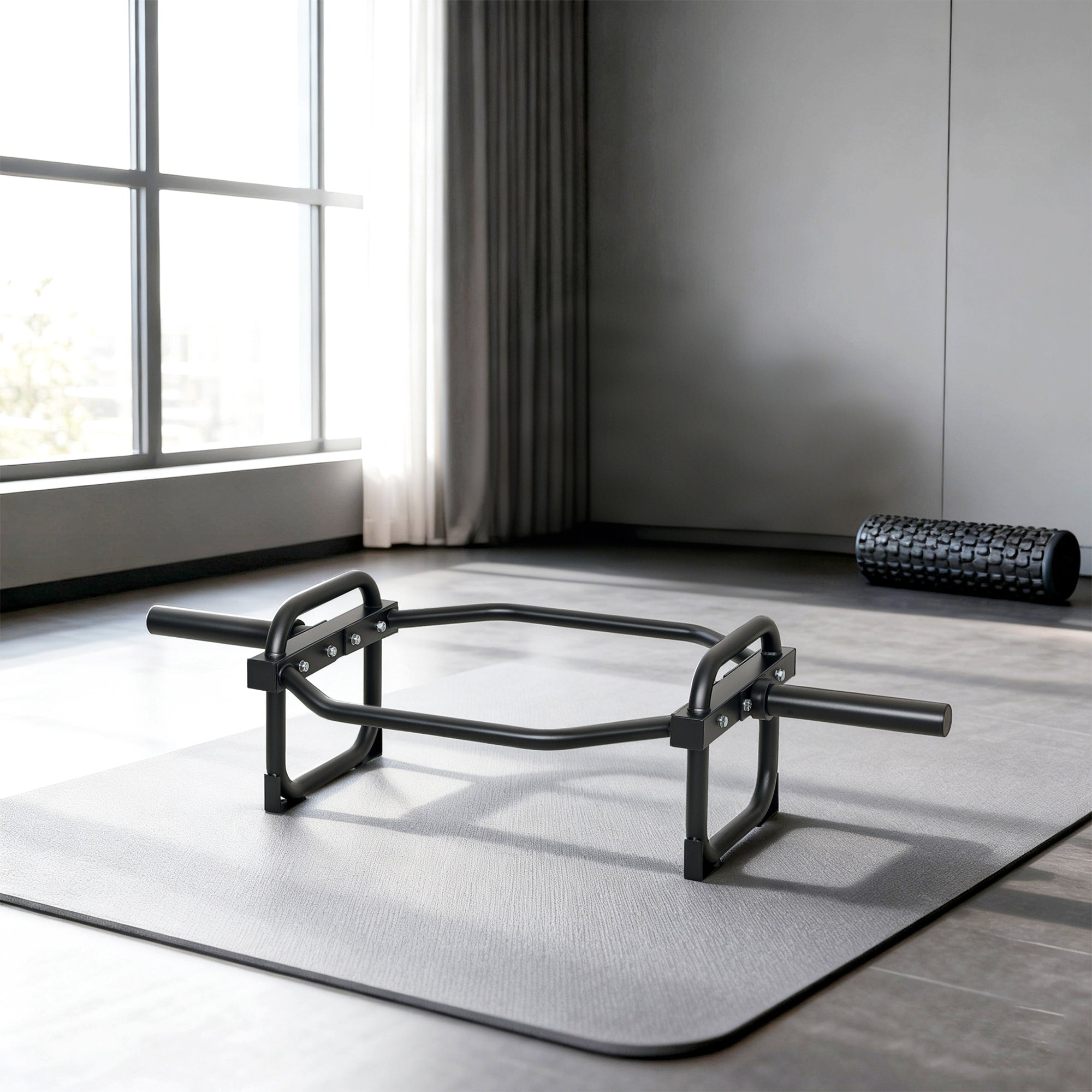SPORTNOW Olympic Trap Bar, 2" Hex Barbell Bar with 300kg Capacity for Deadlifts, Shrugs, Squats and Farmer Walks
