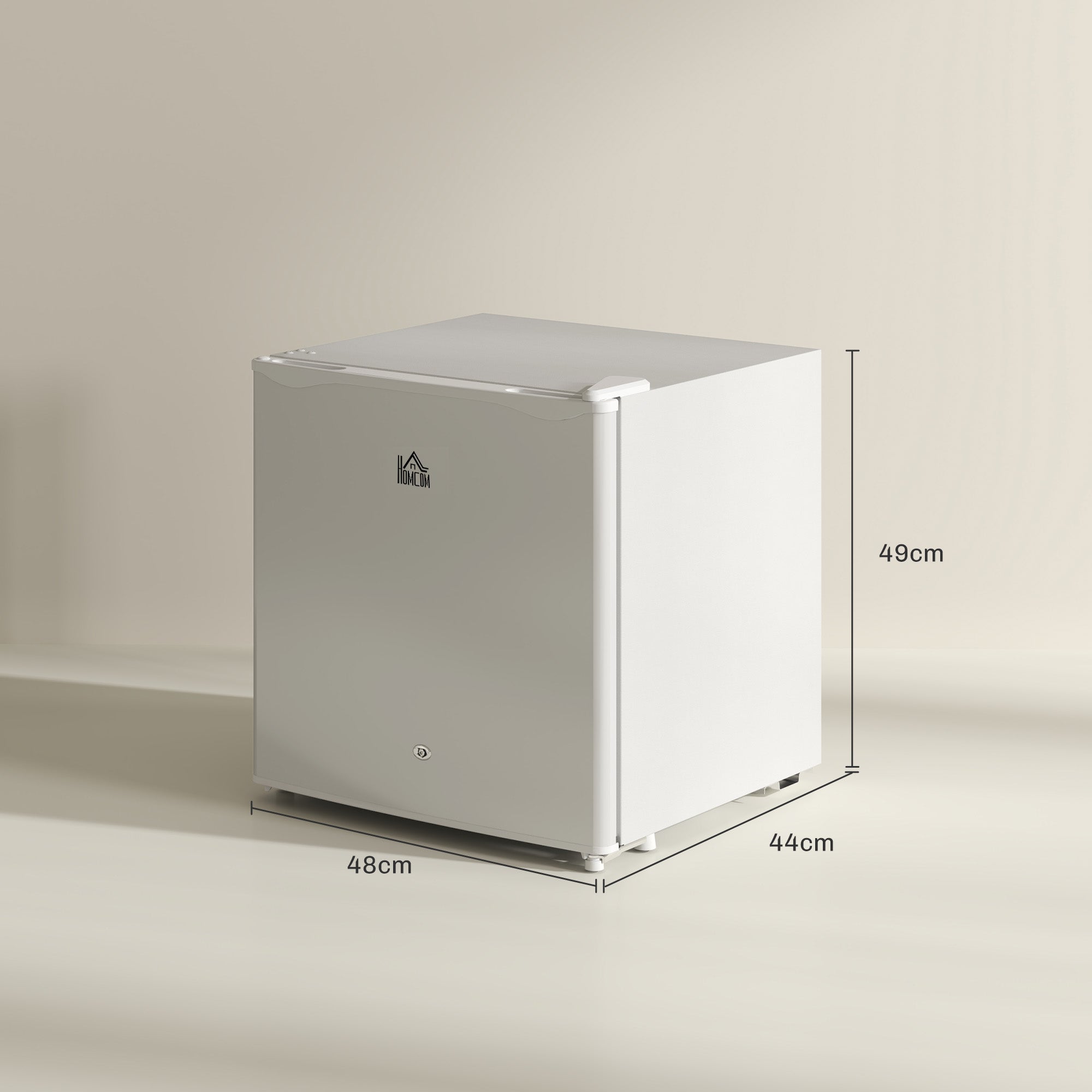 HOMCOM 46 Litre Lockable Countertop Fridge - Cream White - North Peak Garden Furniture