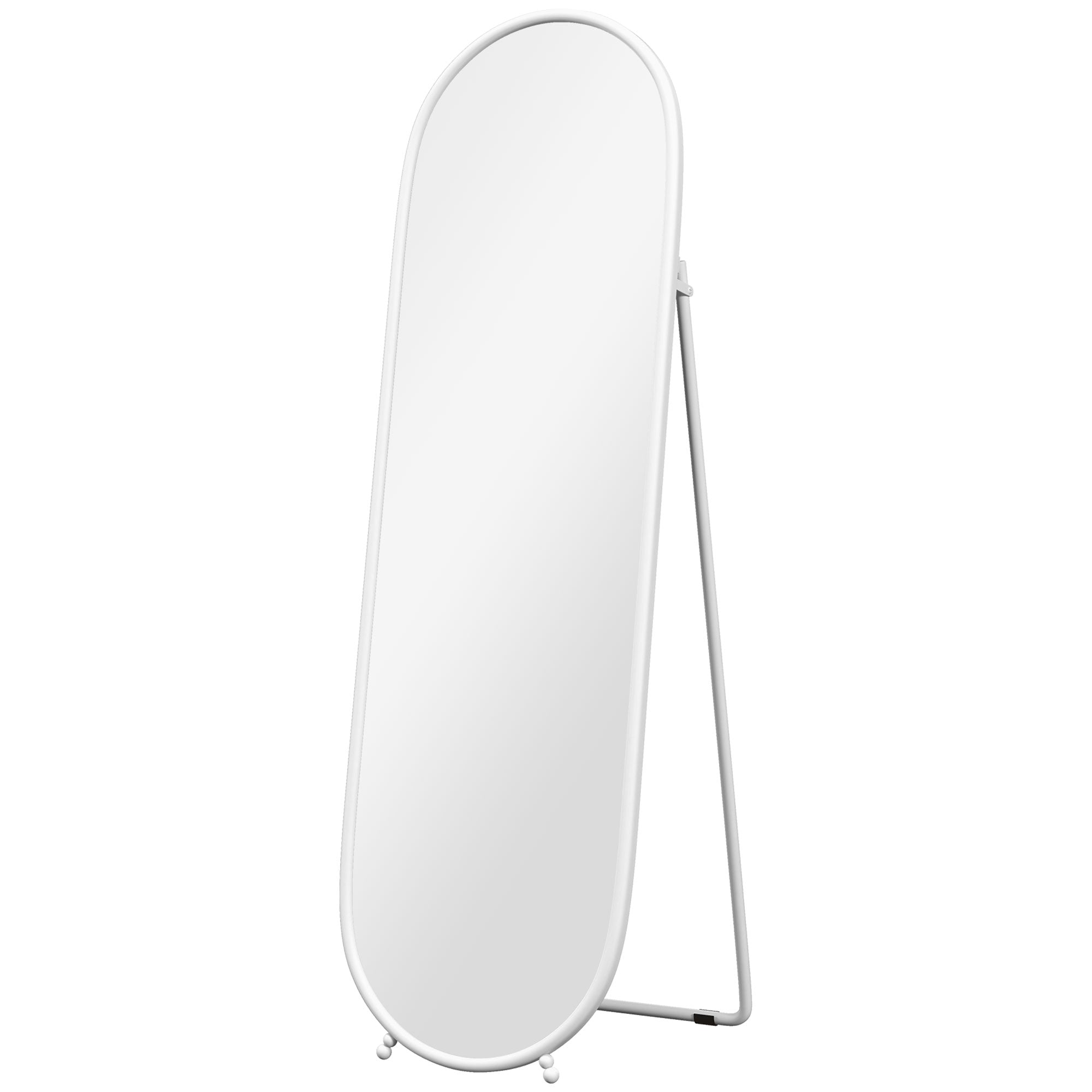 HOMCOM Three-Way Curved Full Length Mirror - White - North Peak Garden Furniture