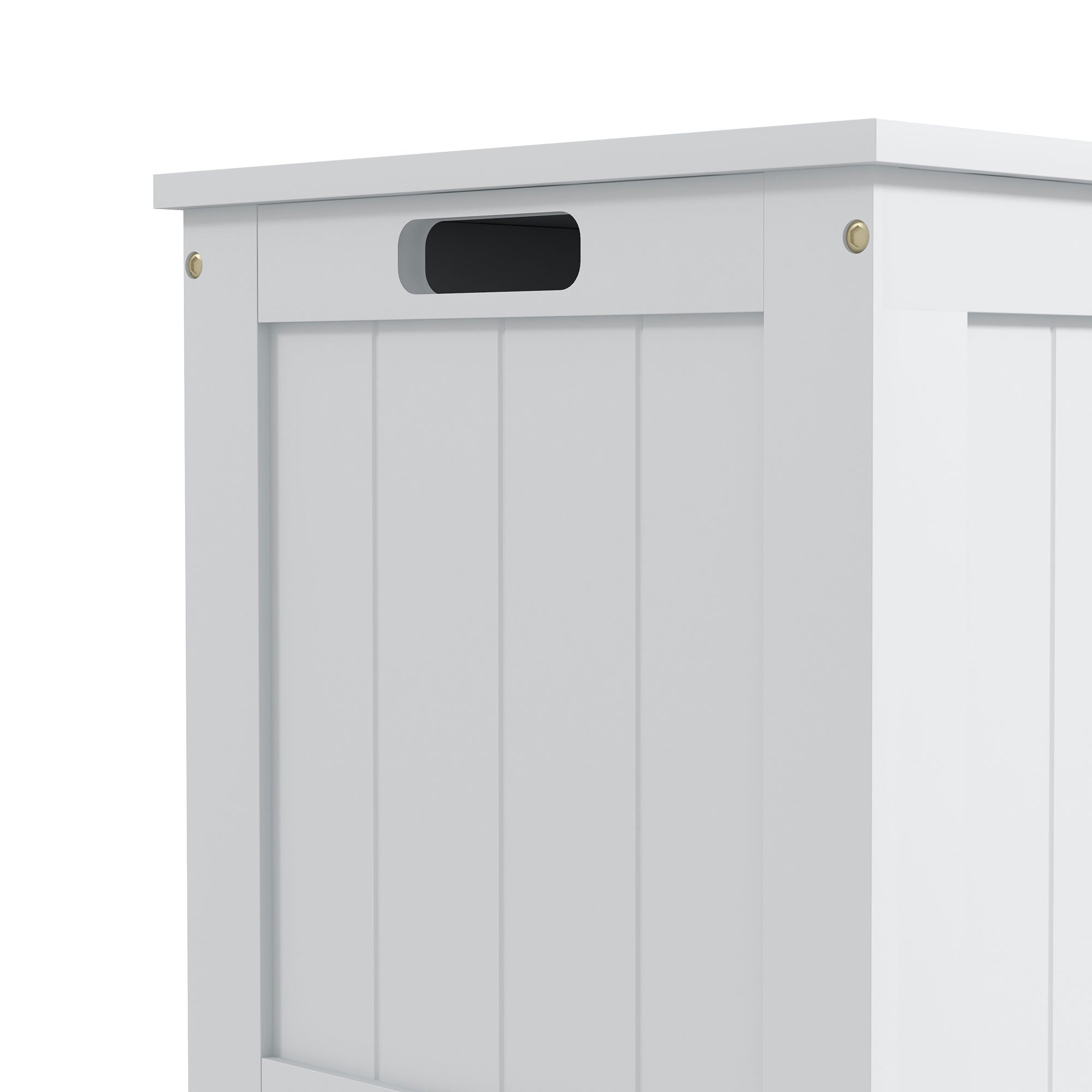 HOMCOM Storage Chest, Modern Storage Trunk with 2 Safety Hinges and Cut-out Handles, Wooden Toy Box for Living Room, Entryway, 76 x 40 x 48 cm, White - North Peak Garden Furniture
