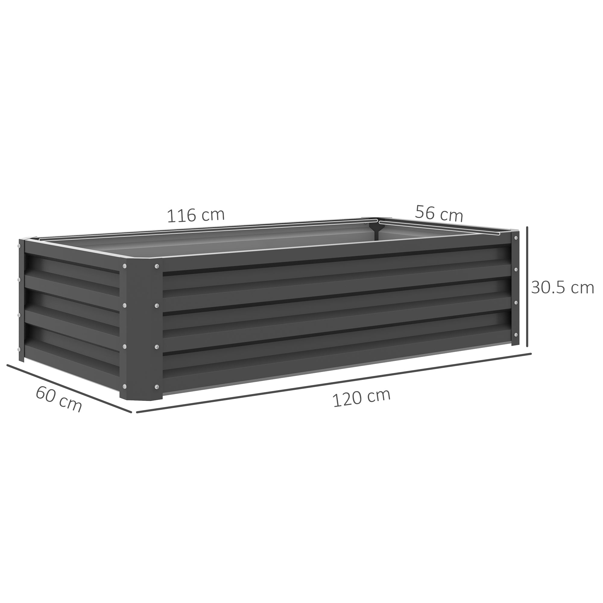 Outsunny Raised Beds for Garden, Galvanised Outdoor Planters for Herbs and Vegetables, for Patio, Garden, Balcony, Light Grey - North Peak Garden Furniture
