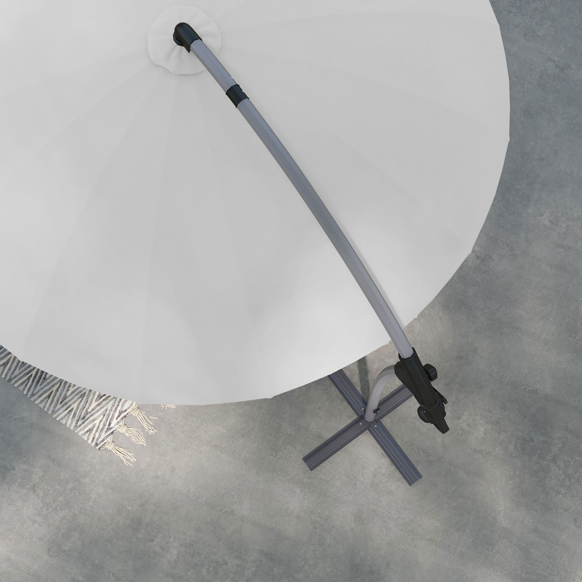 Outsunny 2.7m Cantilever Parasol, with Cross Base - Grey - North Peak Garden Furniture