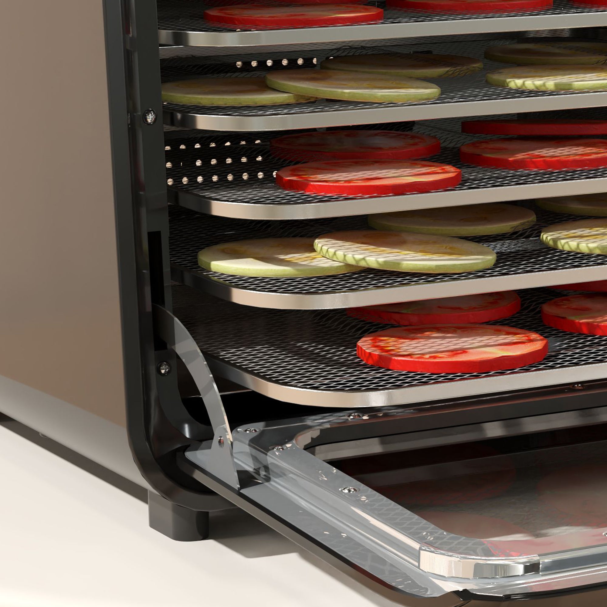 HOMCOM 35-70°C Six-Tray Food Dehydrator - Black - North Peak Garden Furniture