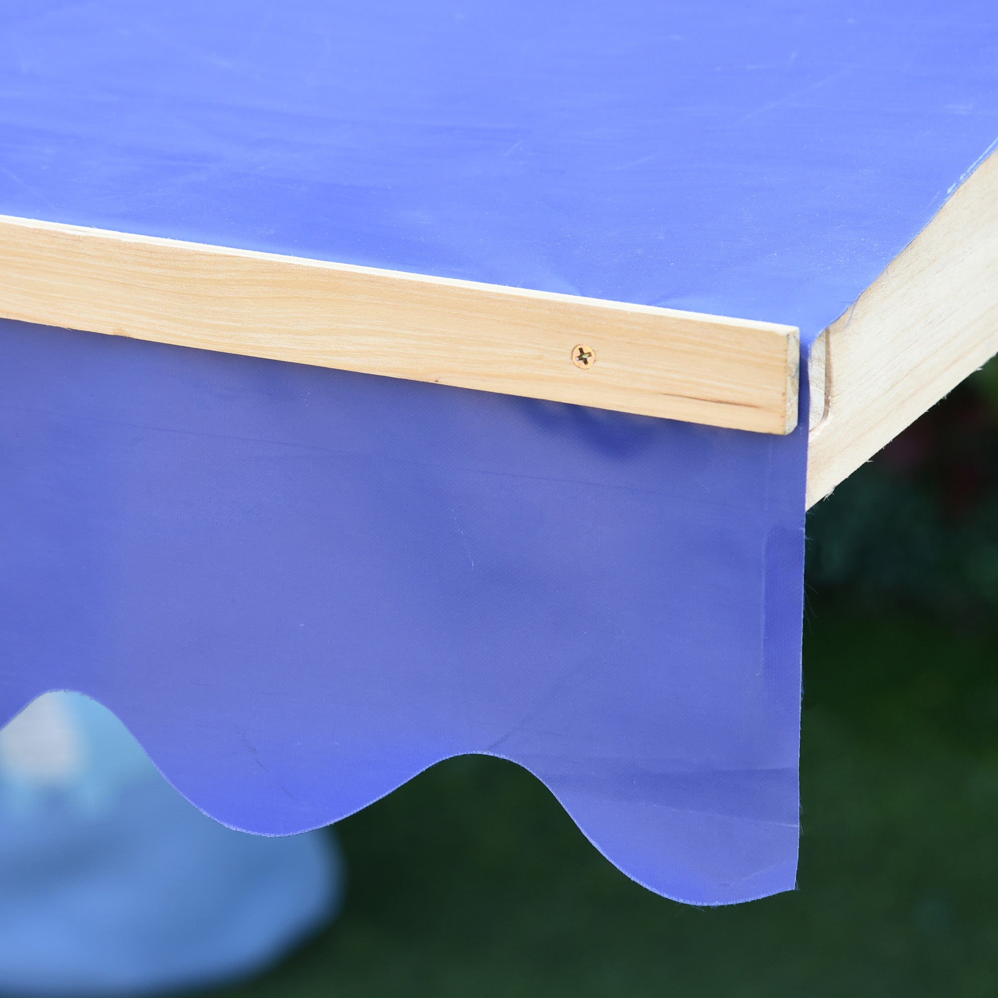 Outsunny Kids Wooden Sand Pit Children Square Sandbox Outdoor Playset Play Station Adjustable Canopy Bench Seat 120x120x120cm - North Peak Garden Furniture