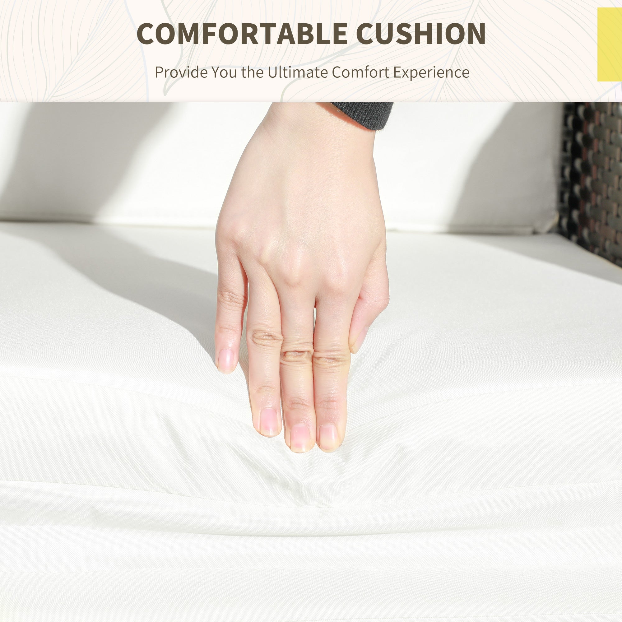 Outsunny 3 Pieces Rattan Bistro Set Balcony Furniture with Cushions, Storage Function - Cream White