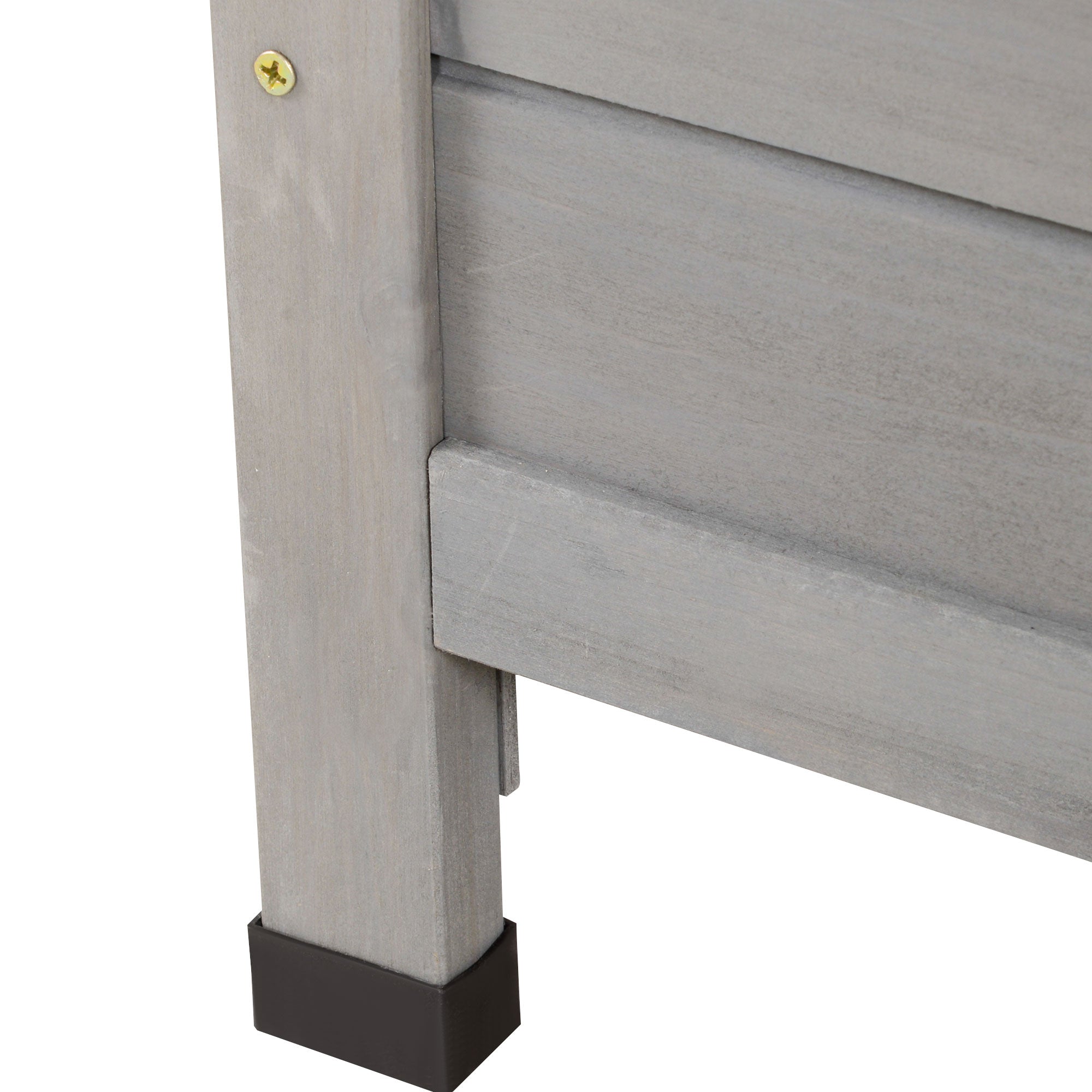 Outsunny Garden Shed Wooden Garden Storage Shed 2 Door Unit Solid Fir Wood Garage Tool Organisation Cabinet, 87L x 46.5W x 96.5Hcm, Grey - North Peak Garden Furniture
