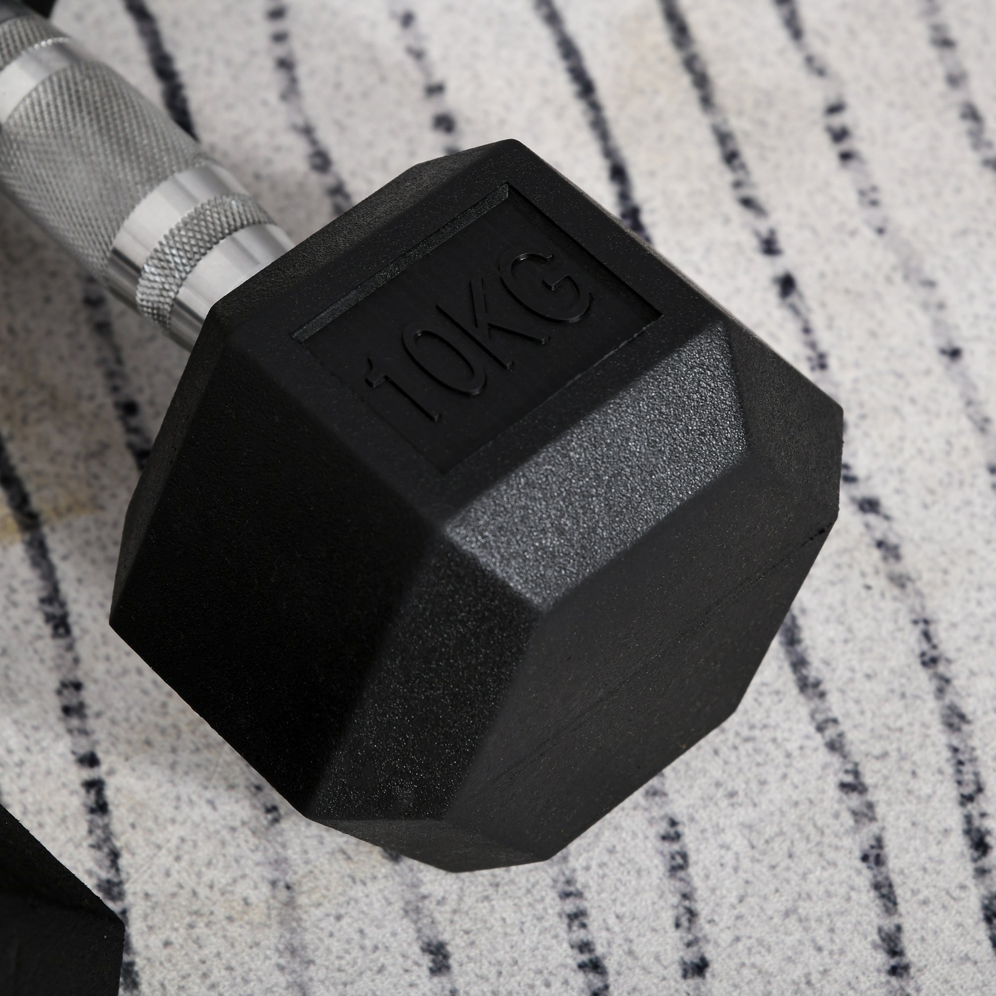 HOMCOM 2x10kg Hex Dumbbells Set Rubber Dumbbells Weight Lifting Equipment Fitness Home Gym - North Peak Garden Furniture