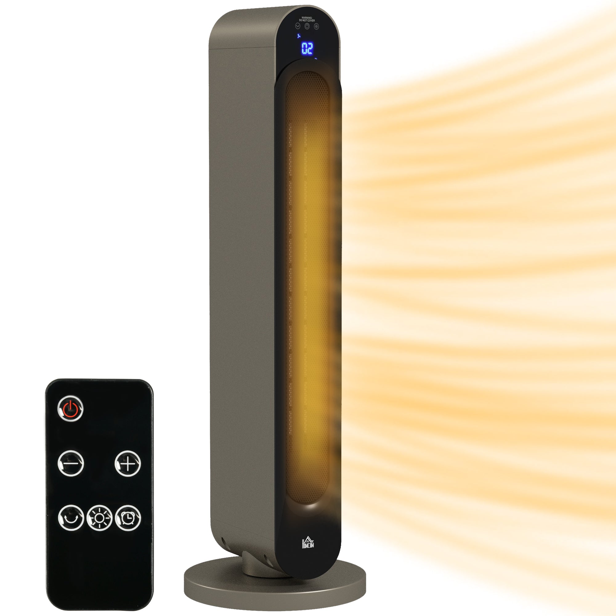 HOMCOM 2kW PTC Ceramic Tower Heater, 10-35°C Temperature Range - North Peak Garden Furniture