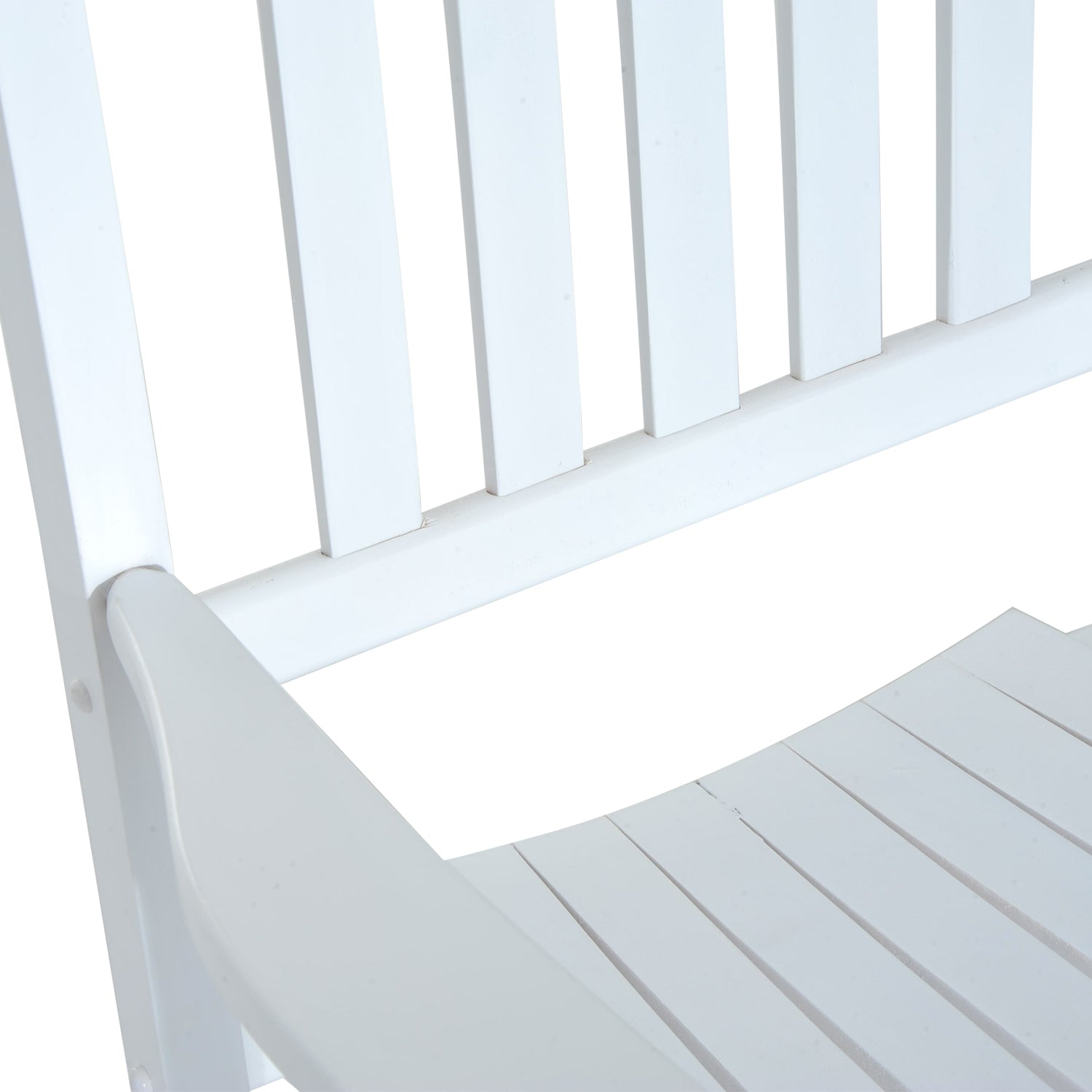Outsunny Outdoor Porch Rocking Chair Armchair Wooden Patio Rocker Balcony Deck Garden Seat White - North Peak Garden Furniture