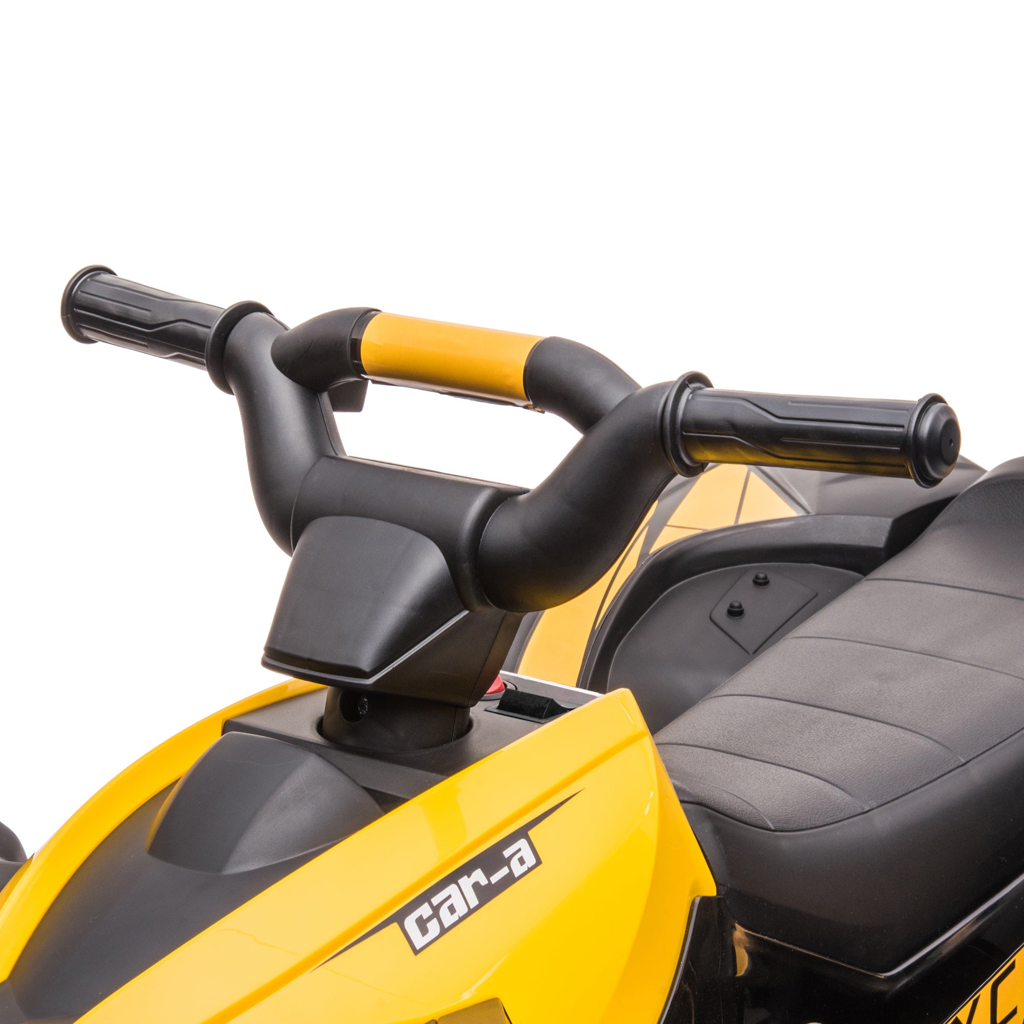 HOMCOM 12V Ride-On Quad Bike w/ Music, Horn, for Ages 3+ Years - Yellow - North Peak Garden Furniture