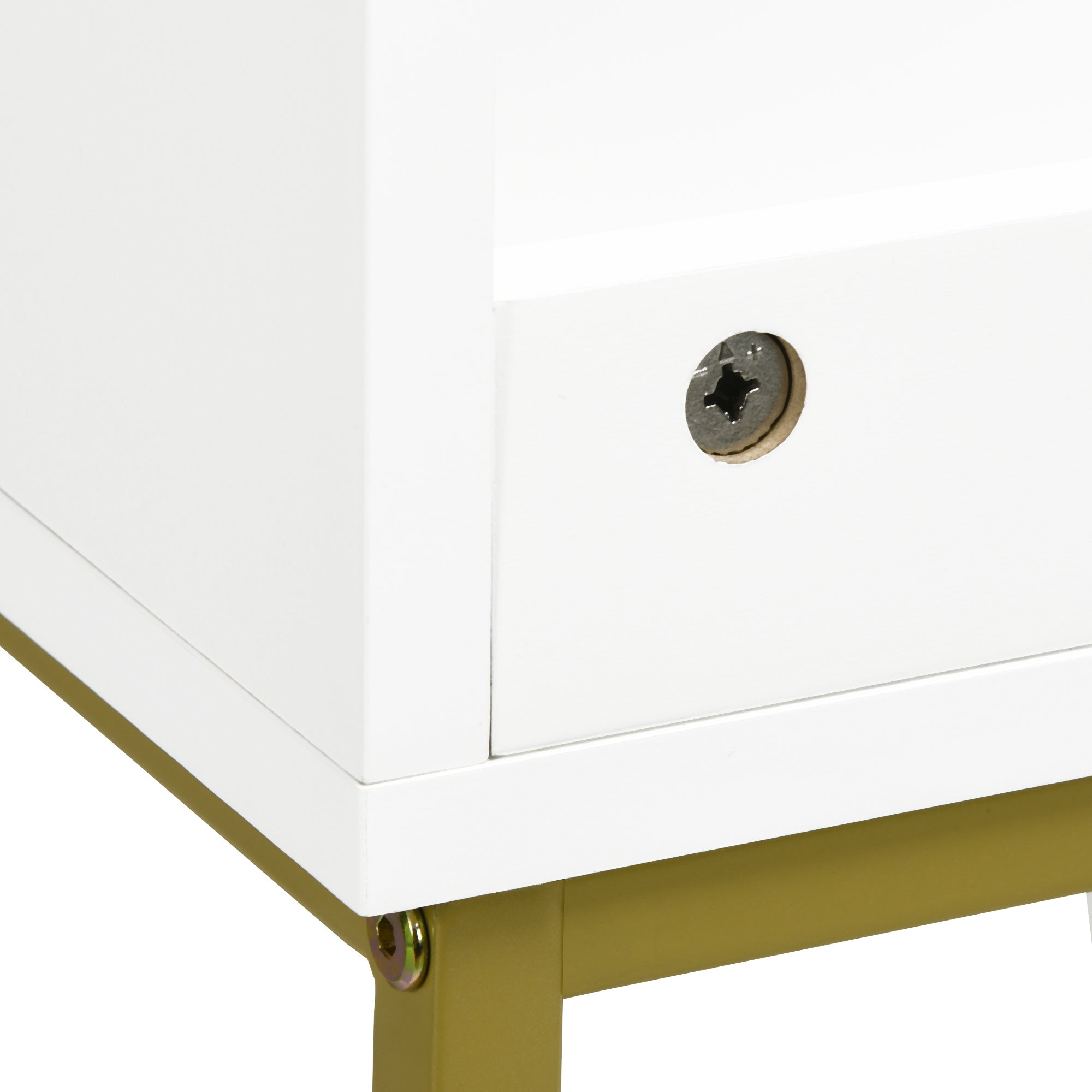 kleankin Bathroom Mirror Cabinet Under Sink Storage Cabinet Basin Cupboard with 2 Doors and Gold Steel Legs