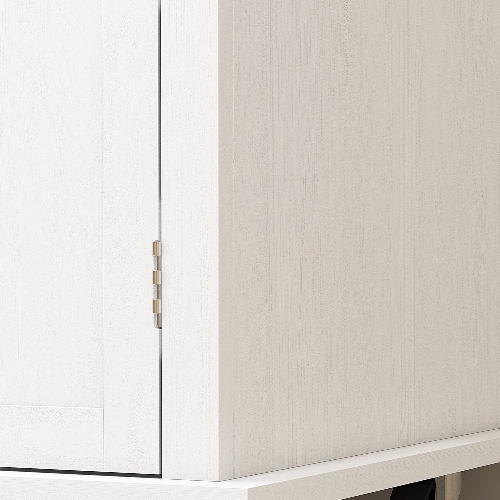 HOMCOM Rolling Kitchen Island Storage Trolley with Rubber Wood Top & Drawers for Dining Room, White - North Peak Garden Furniture