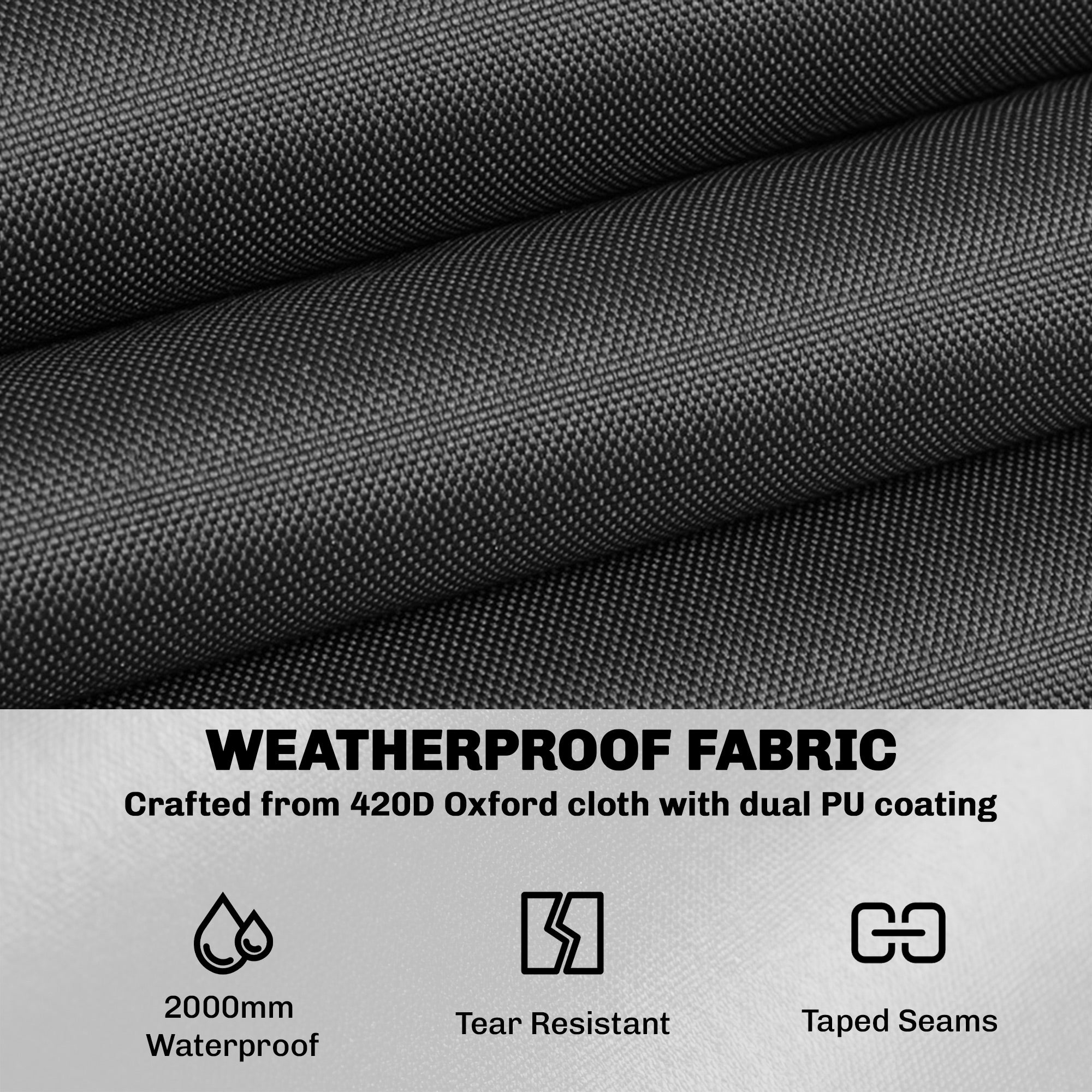 Outsunny Round Garden Furniture Cover, Waterproof Garden Table Cover, 420D Heavy Duty Oxford for Outdoor, Φ214 x 70 cm, Black