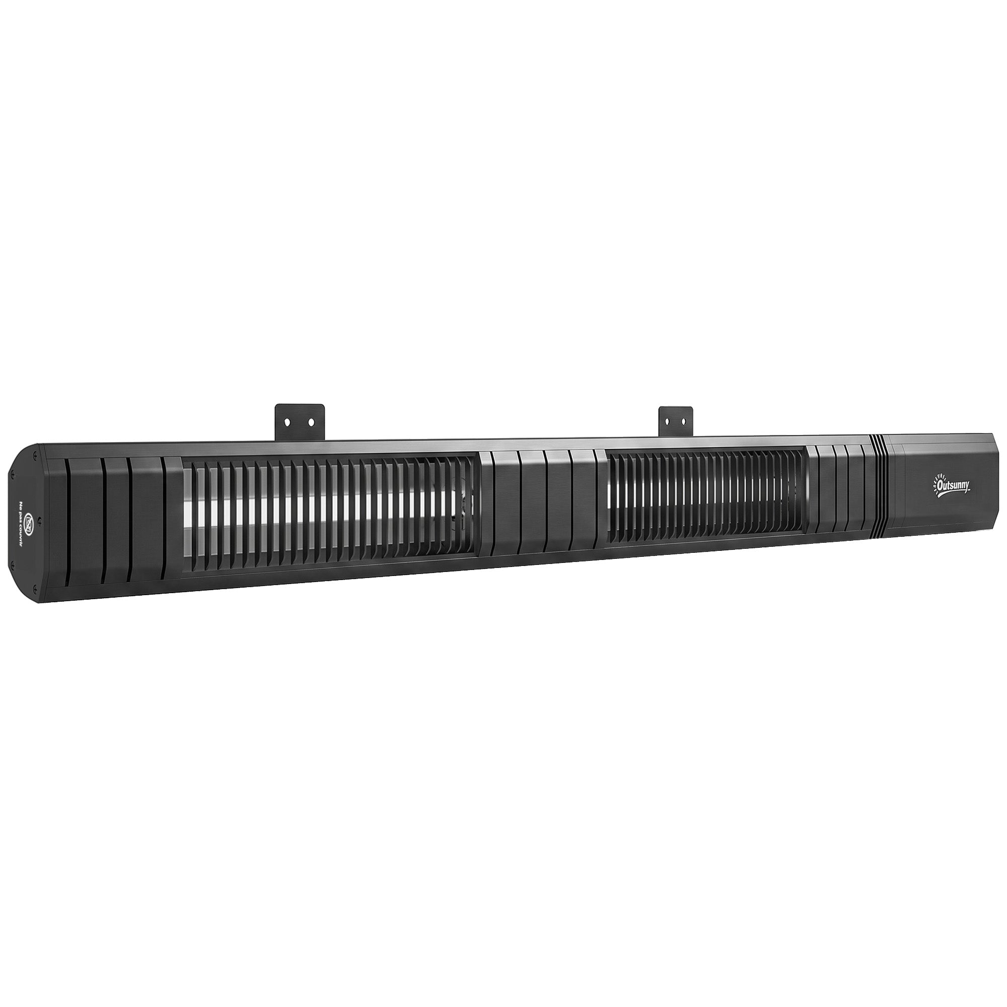 Outsunny 3000 W Electric Infrared Patio Heater, Wall Mounted IP65 Garden Heater with 9 Heat Settings, 24 H Timer, Black