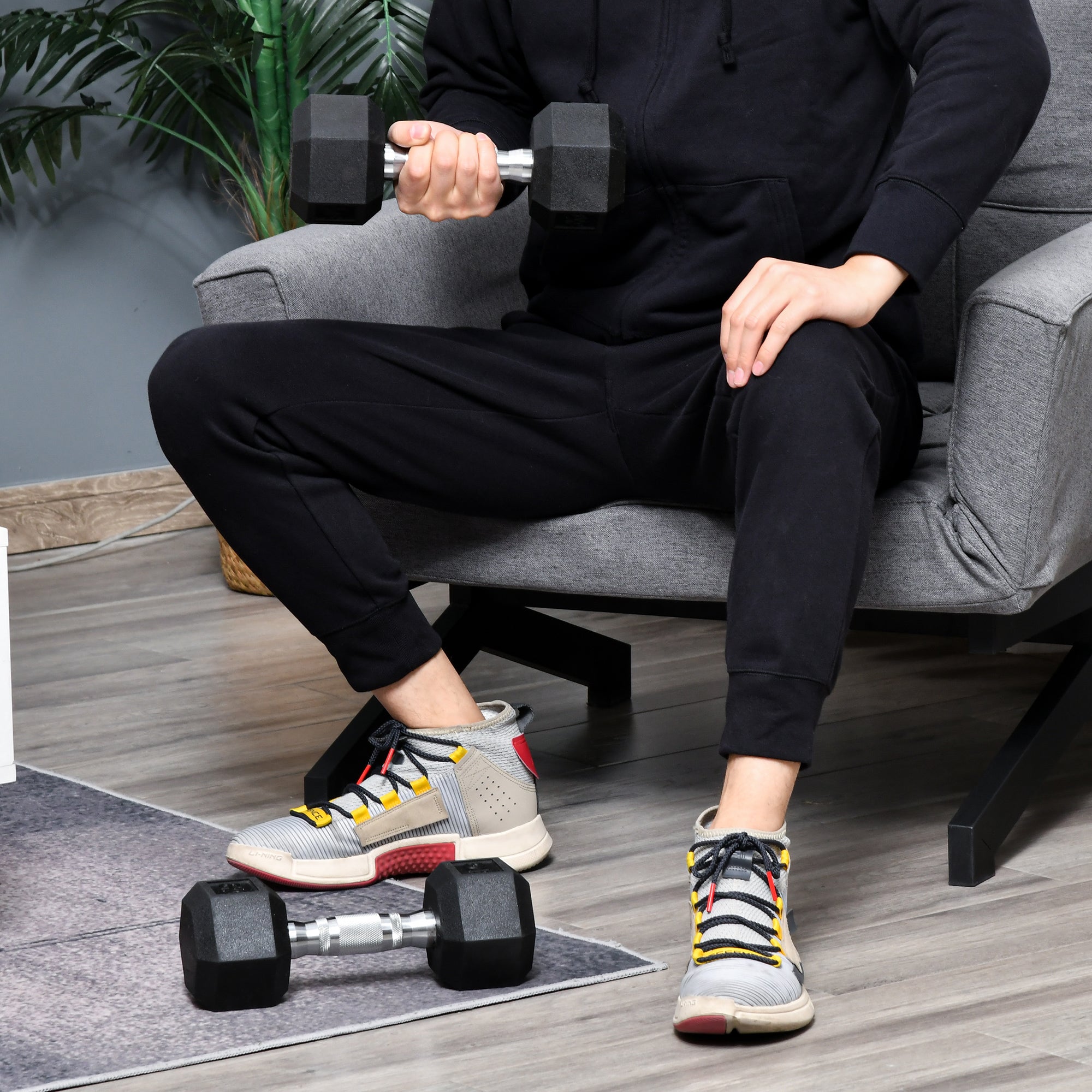 HOMCOM 2x6kg Hex Dumbbells Set Rubber Dumbbells Weight Lifting Equipment Fitness Home Gym - North Peak Garden Furniture