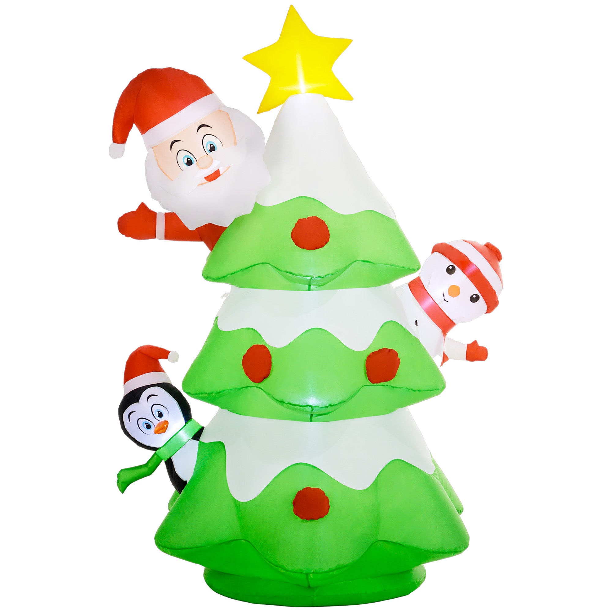 Outsunny 8ft Inflatable Xmas Tree and Friends Decoration - North Peak Garden Furniture